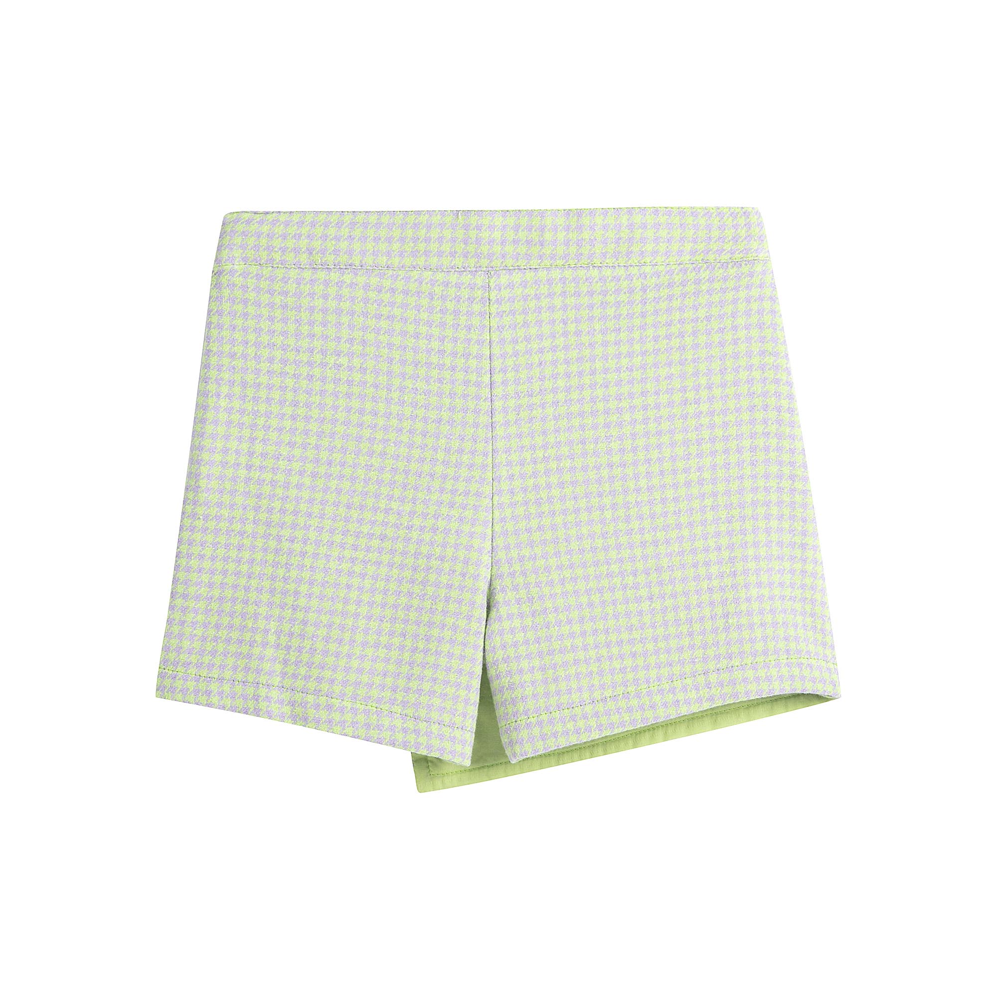 Girls Green Check Shorts