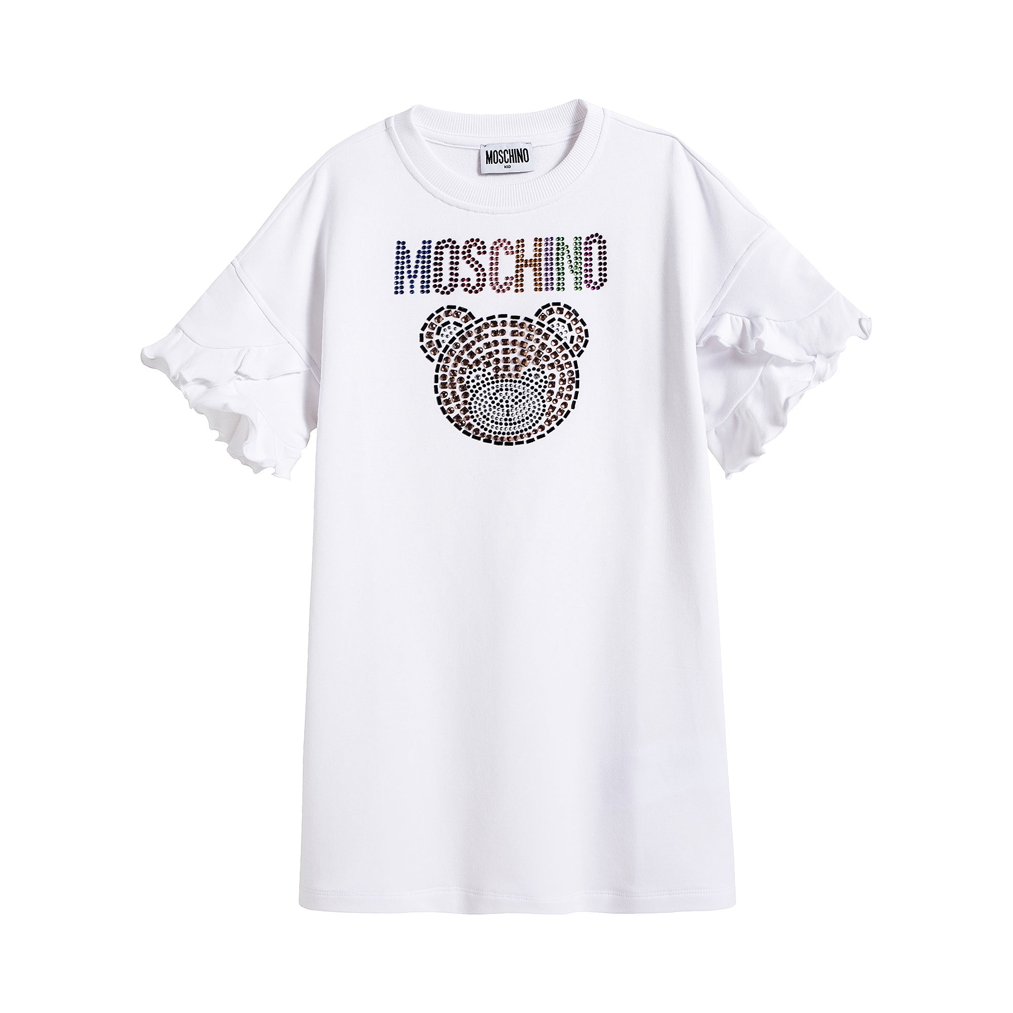 Girls White Logo Cotton Dress