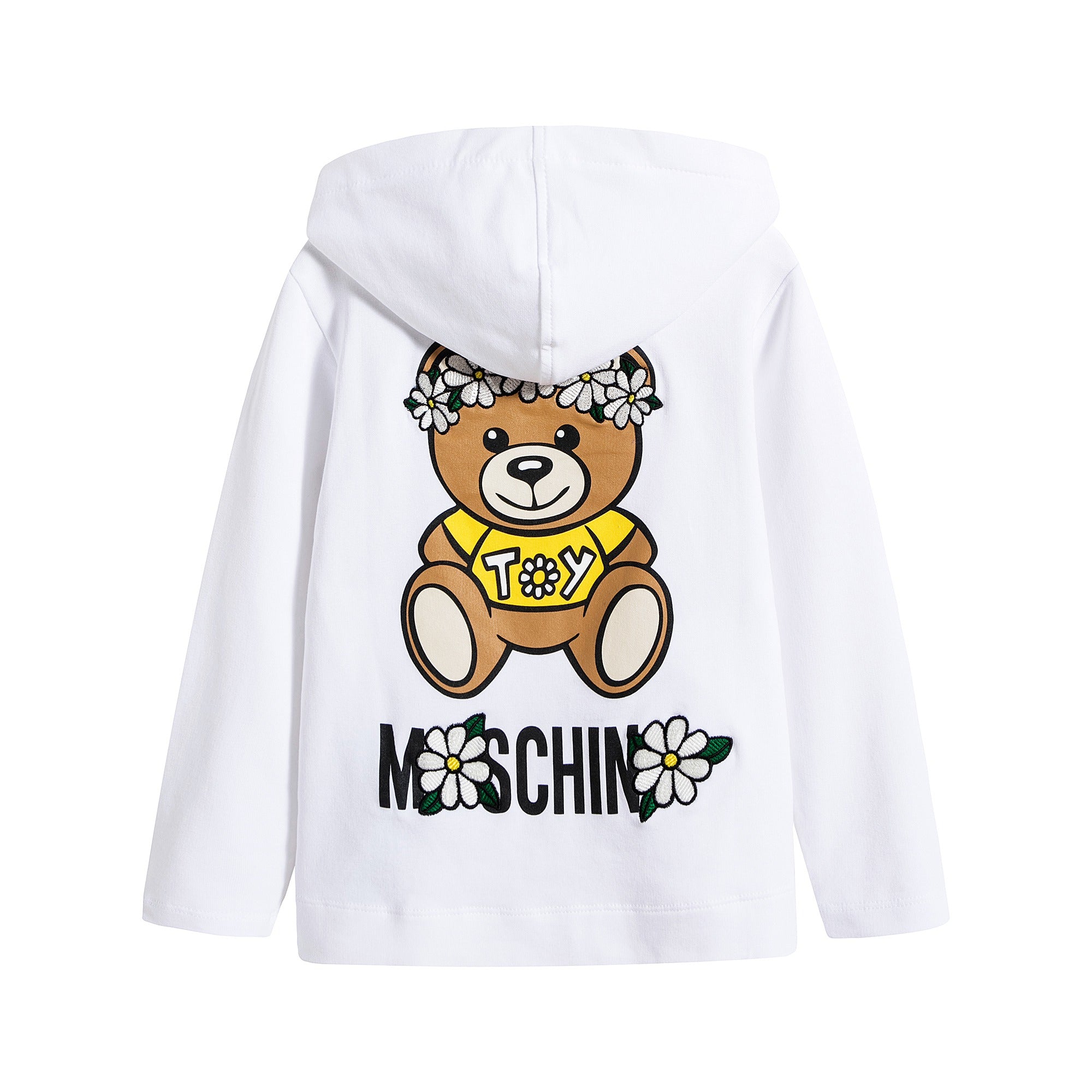Baby Girls White Logo Cotton Hoodie