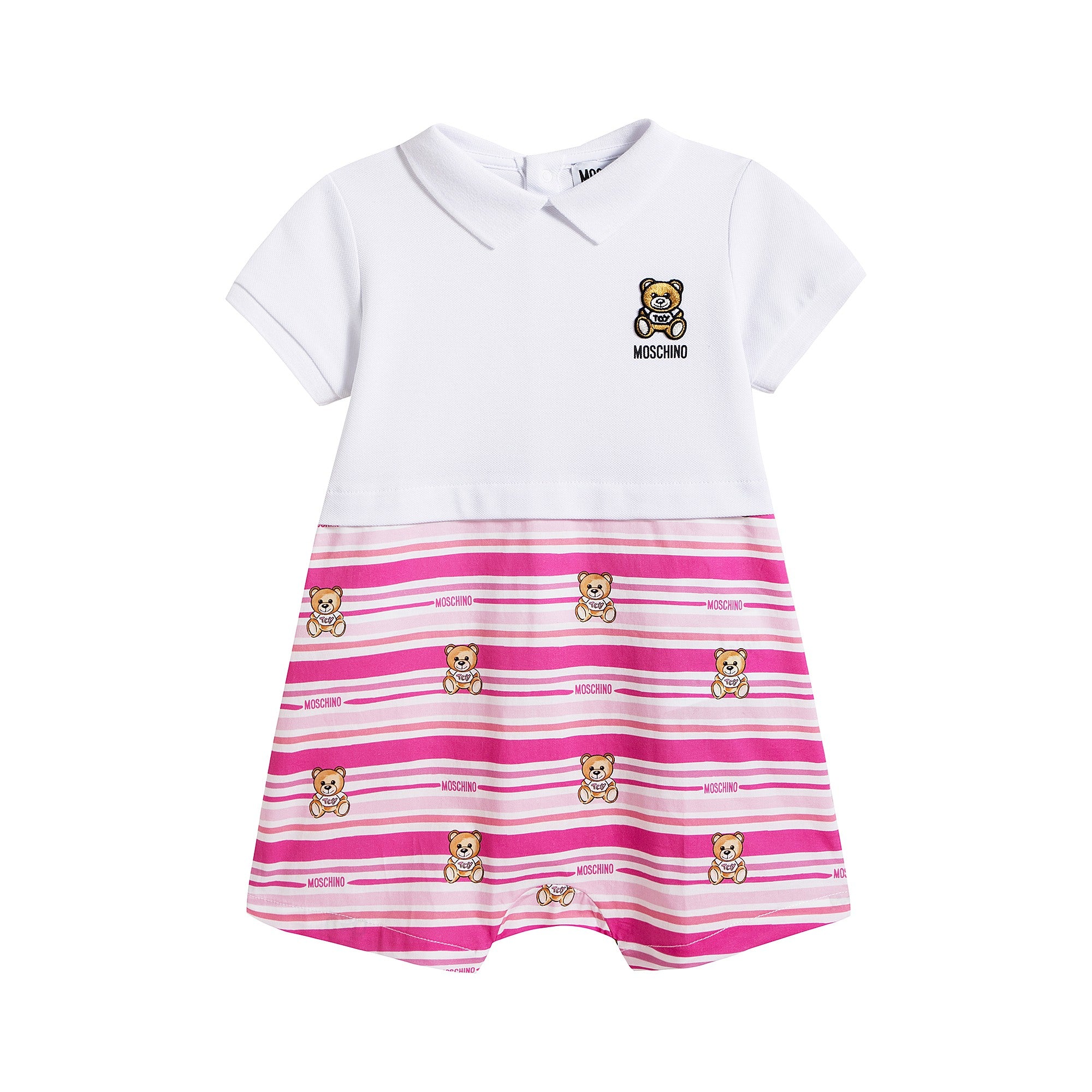 Baby Girls Pink Cotton Babysuit & Hat