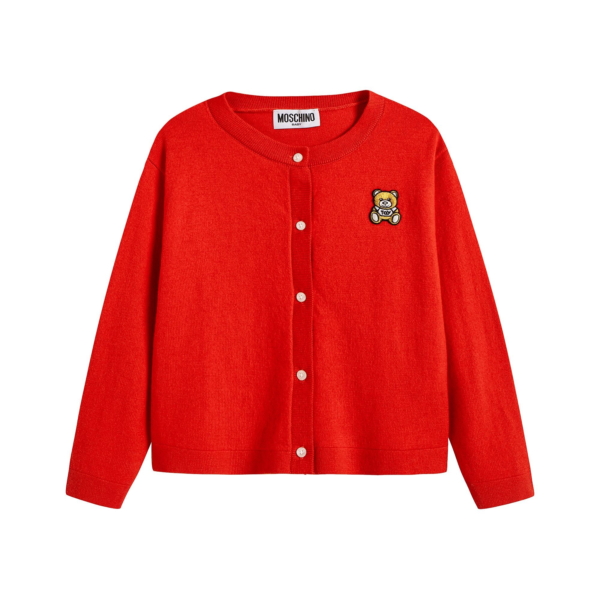 Baby Girls Red Logo Knit Cardigan