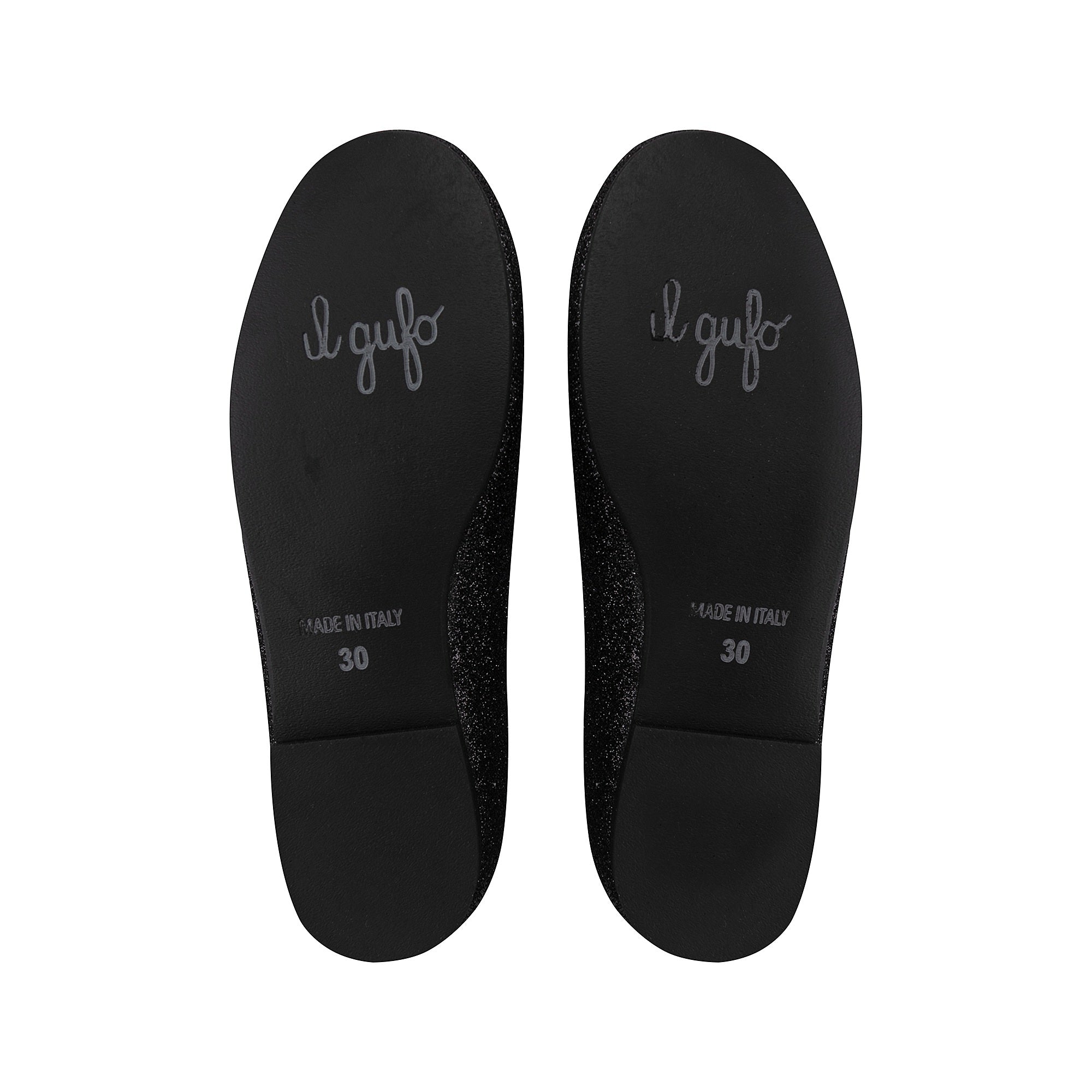 Girls Black Glitter Flat Shoes