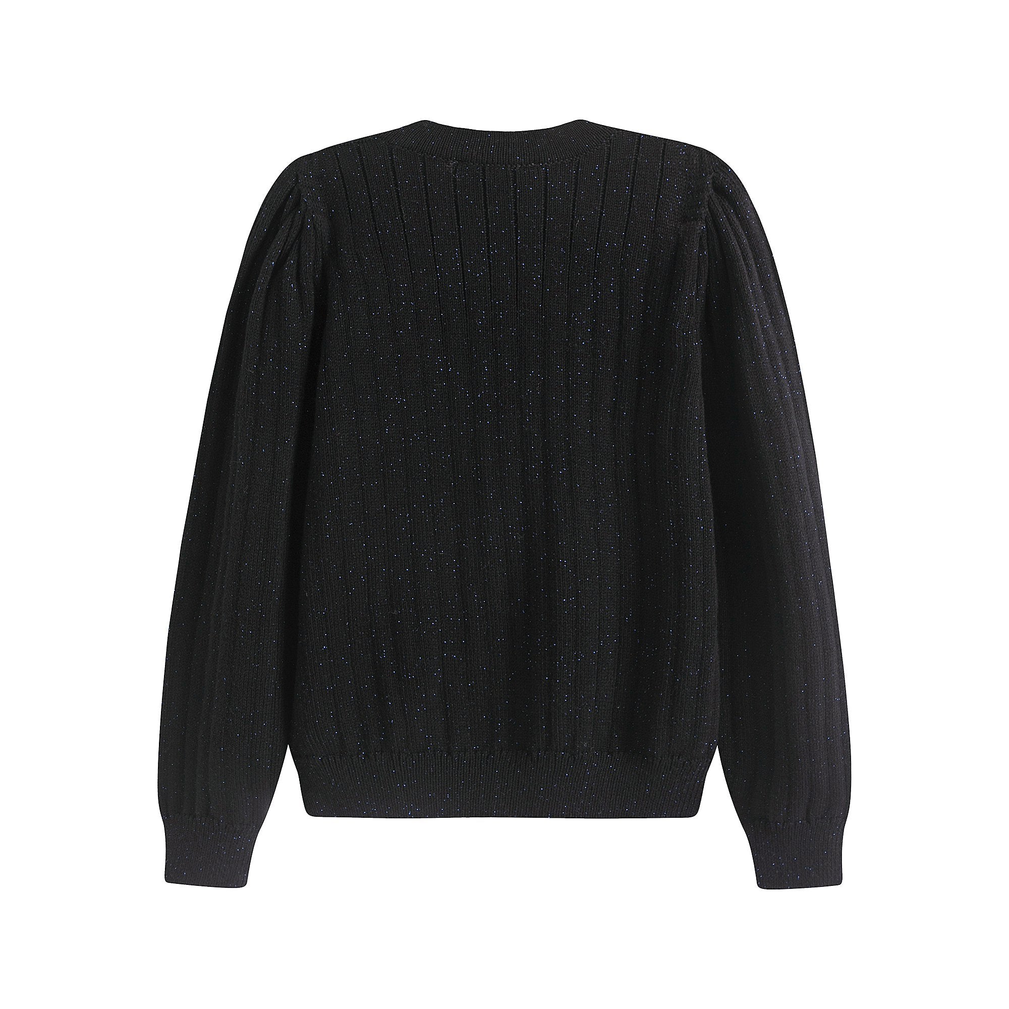 Girls Black Cotton Cardigan