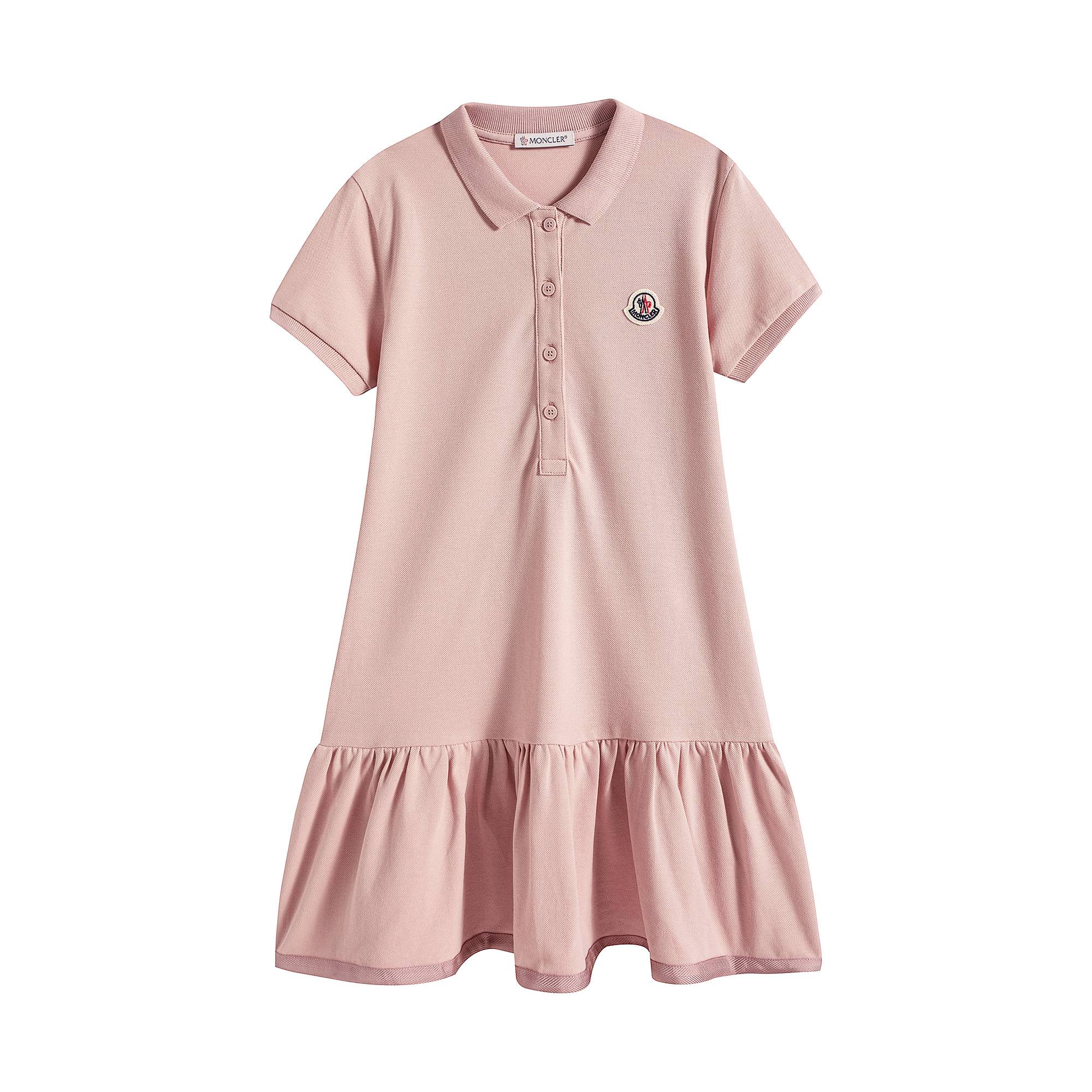 Girls Pink Cotton Polo Dress