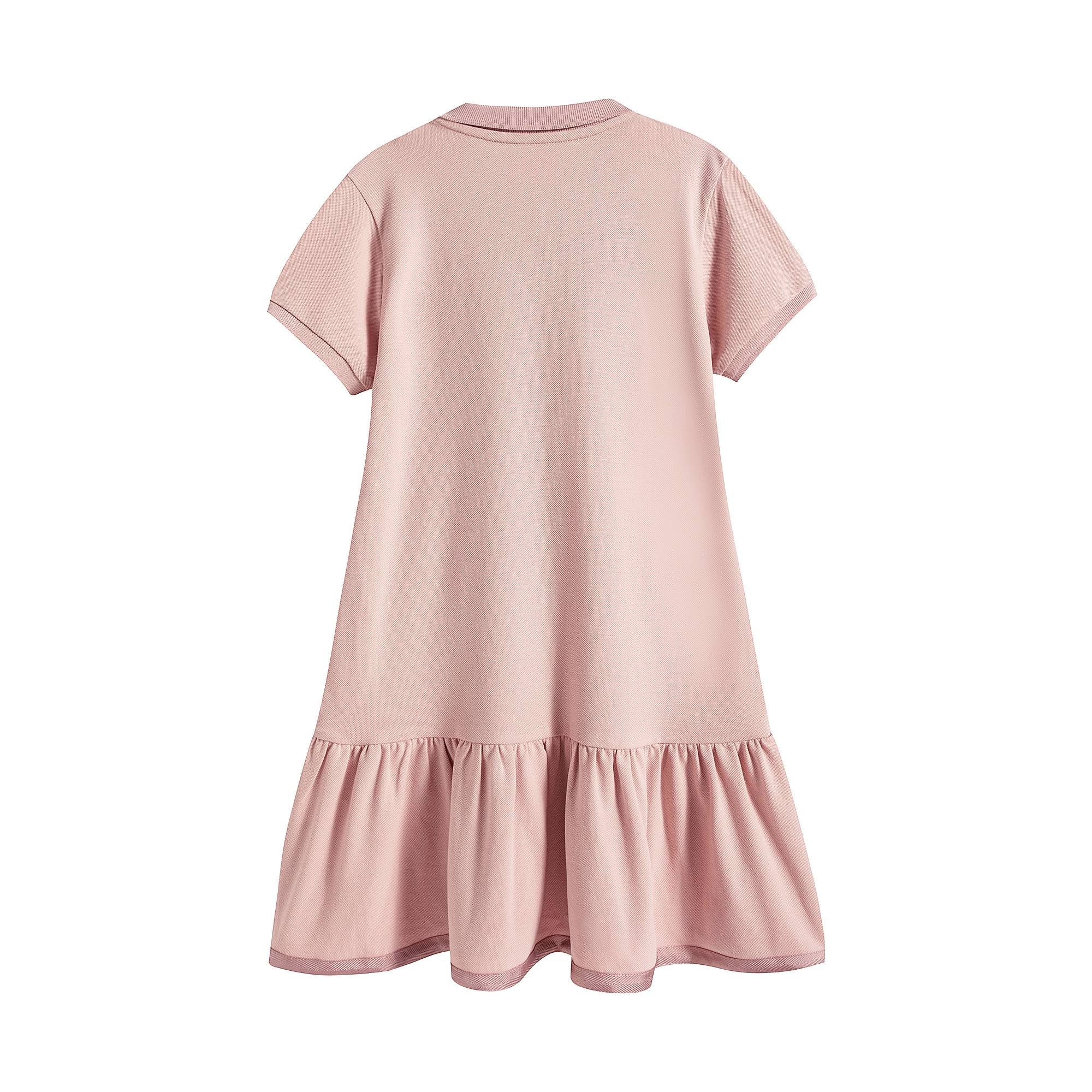 Girls Pink Cotton Polo Dress