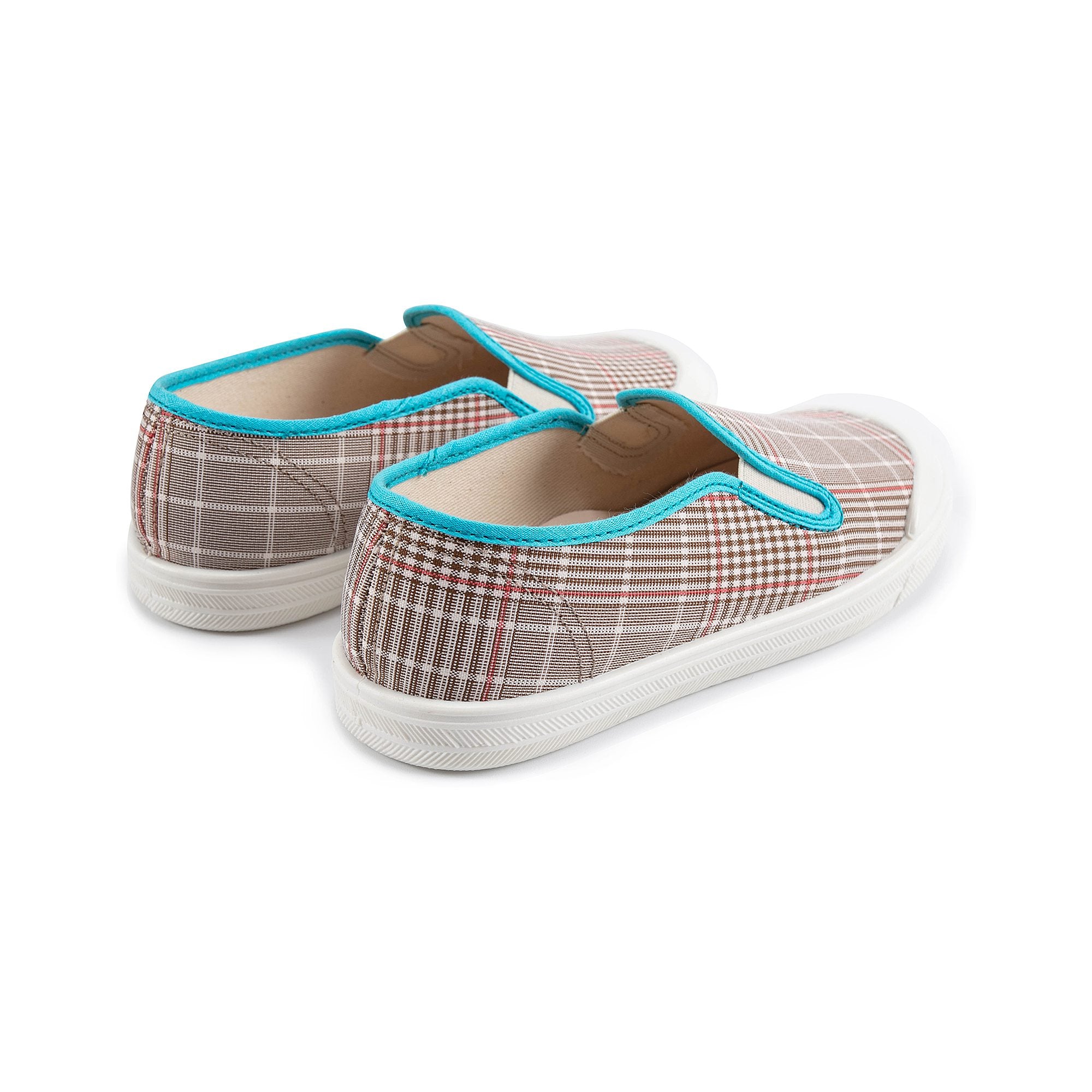 Boys & Girls Beige Check Shoes