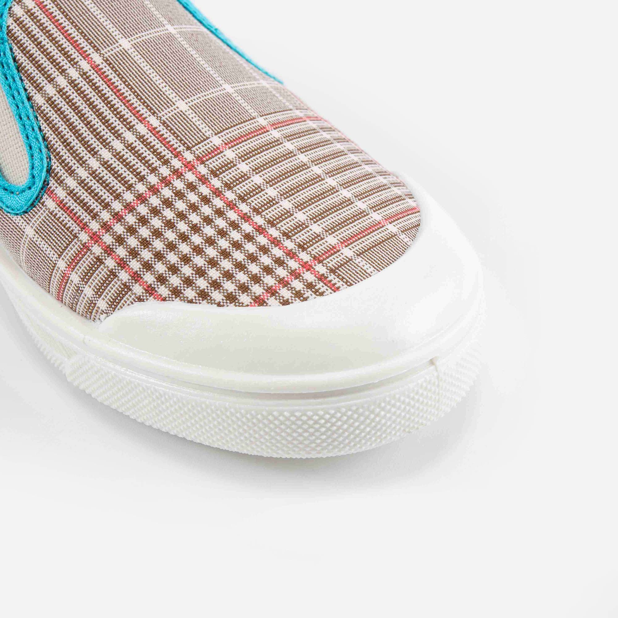 Boys & Girls Beige Check Shoes