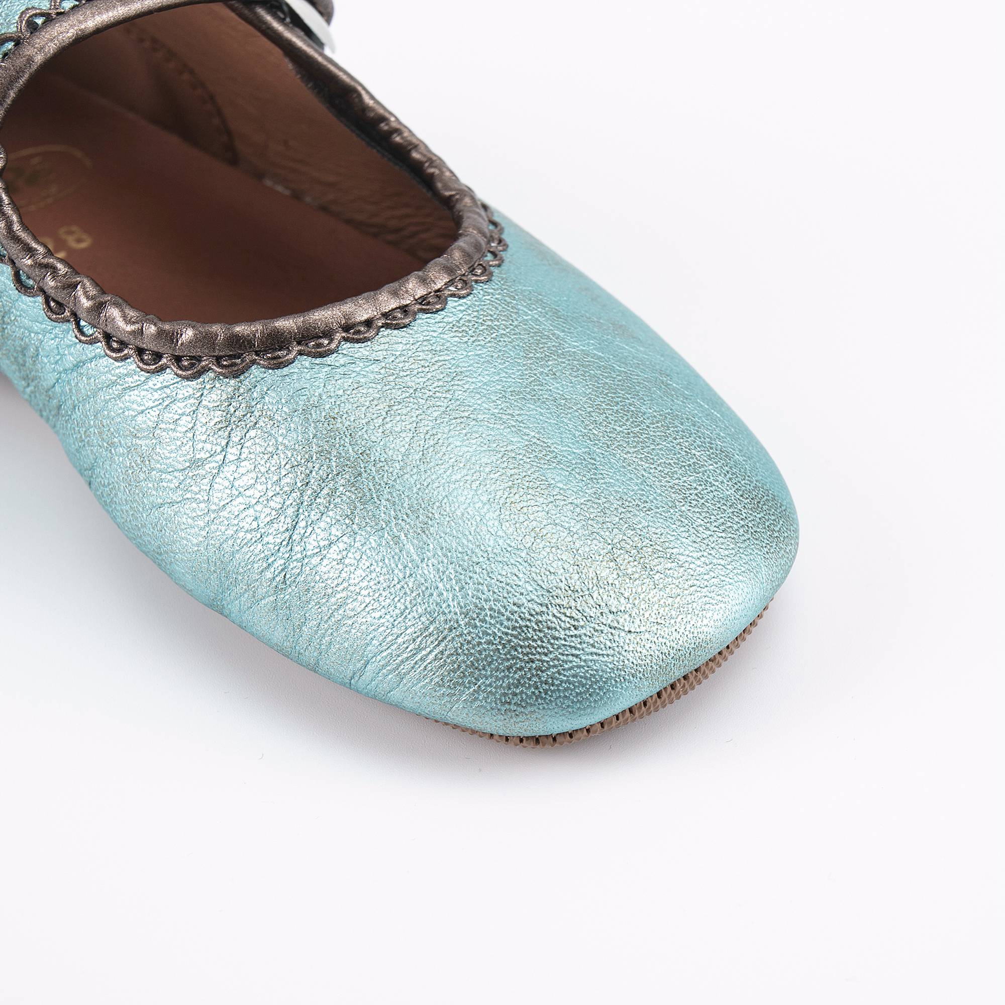 Girls Green Leather Shoes