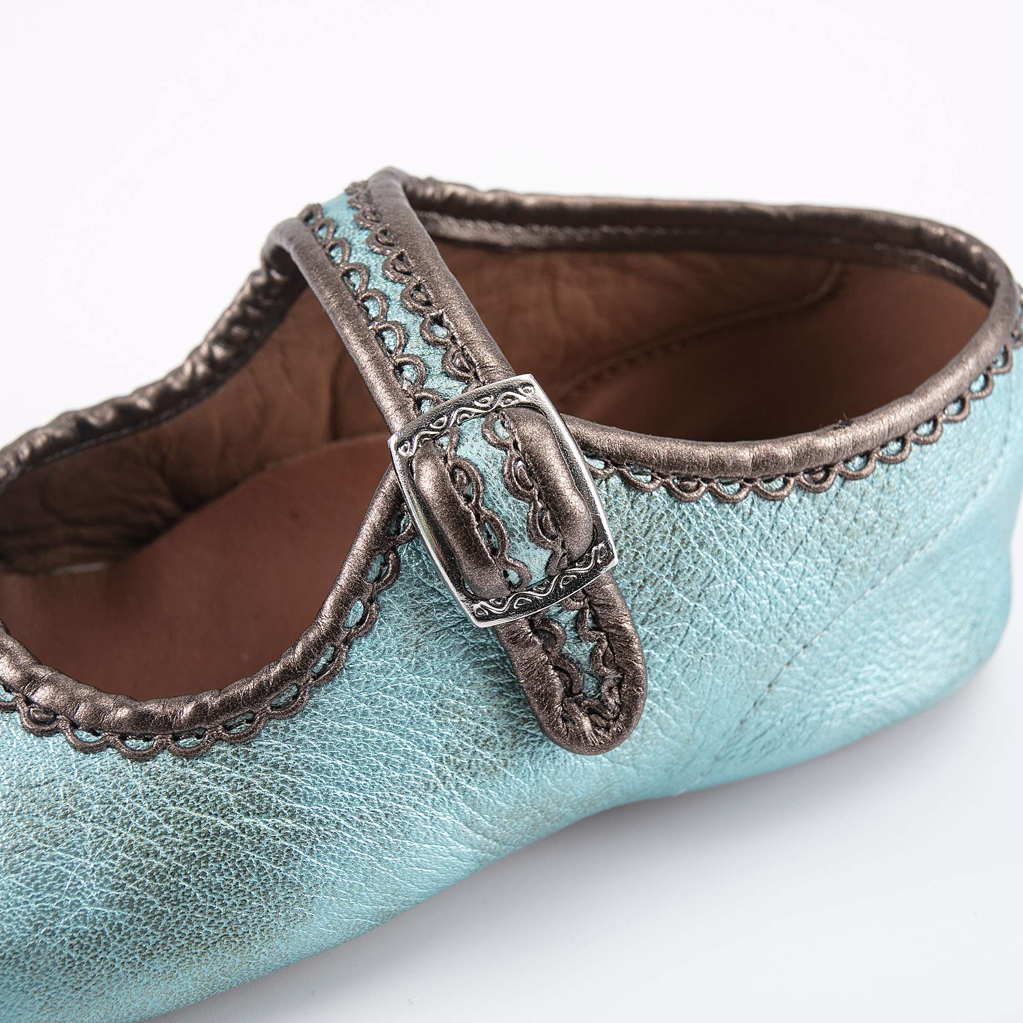 Girls Green Leather Shoes