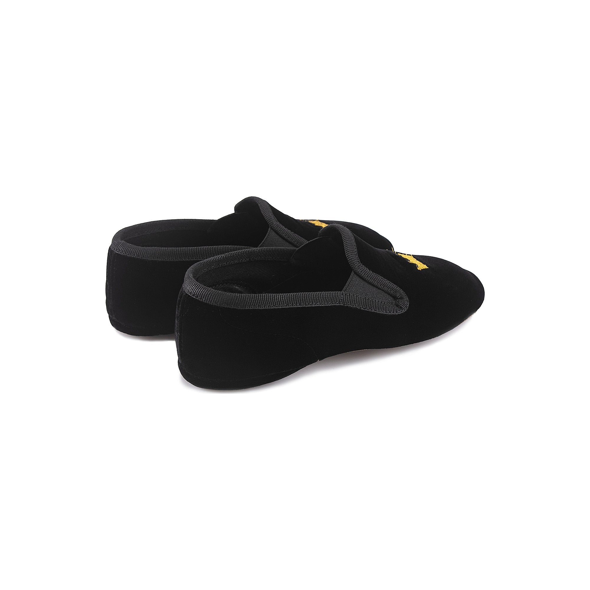 Girls Black Crown Flat Shoes