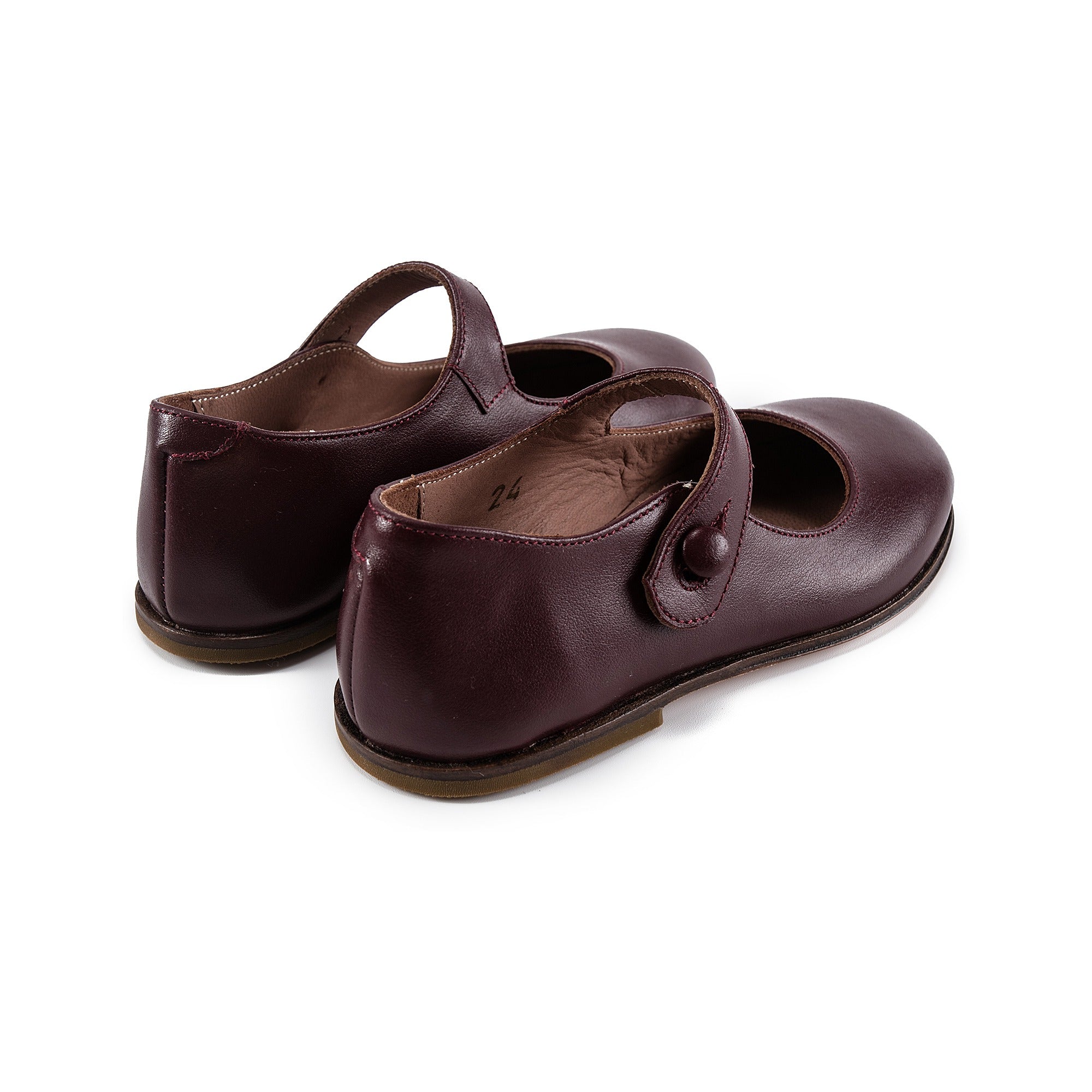 Girls Wine Red Leather Shoes