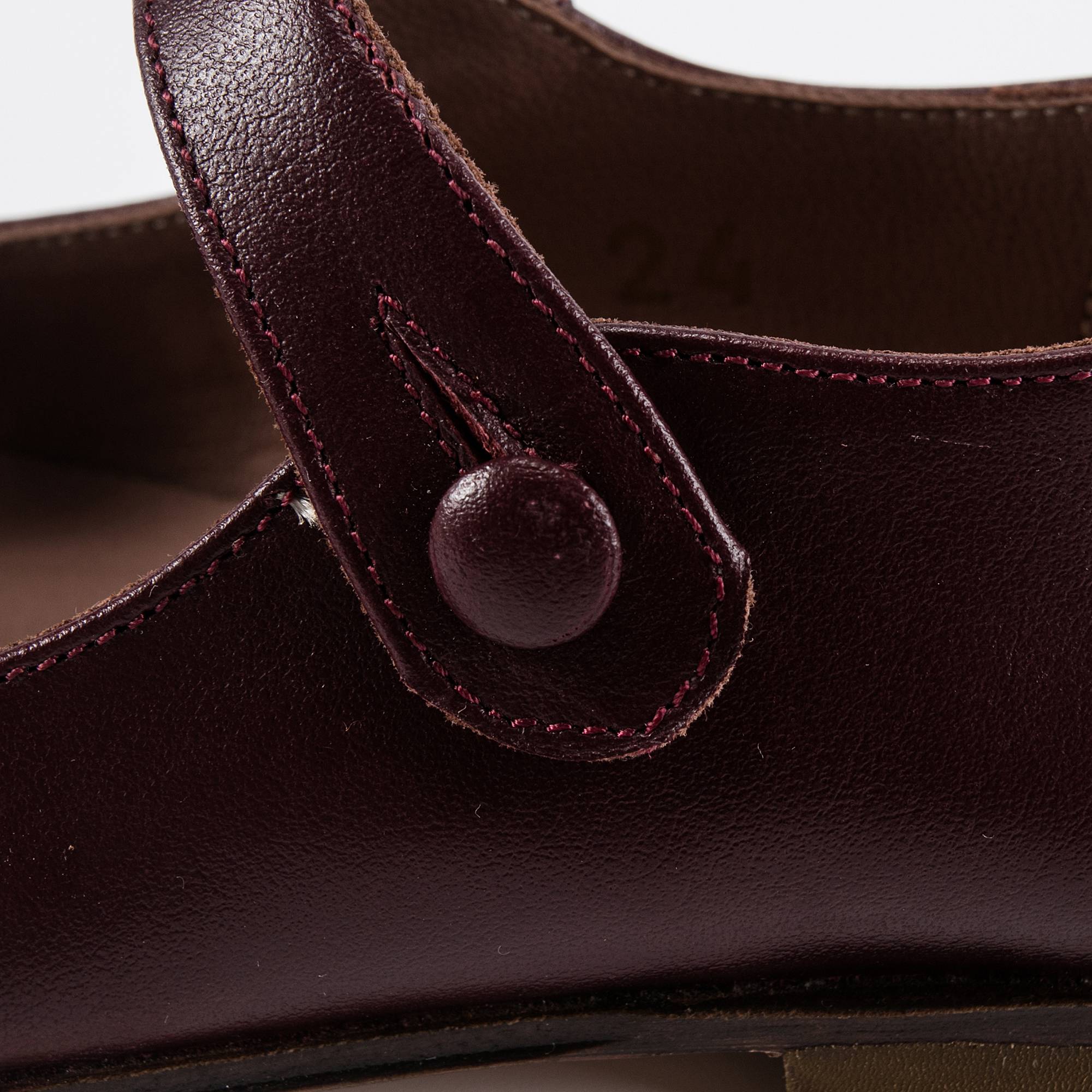 Girls Wine Red Leather Shoes