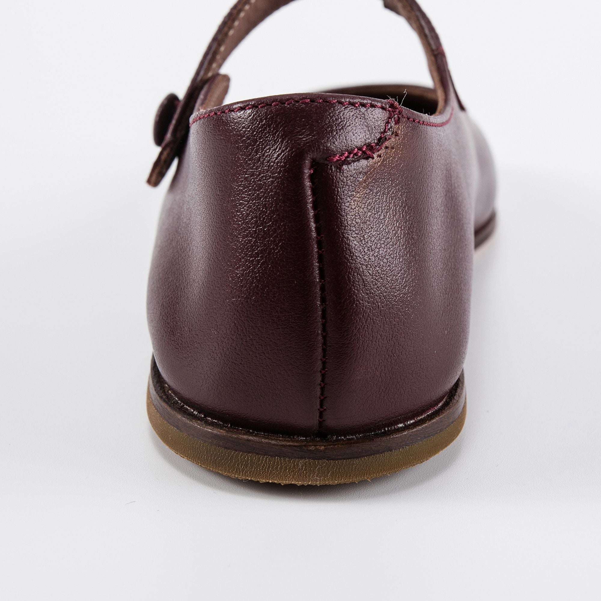 Girls Wine Red Leather Shoes