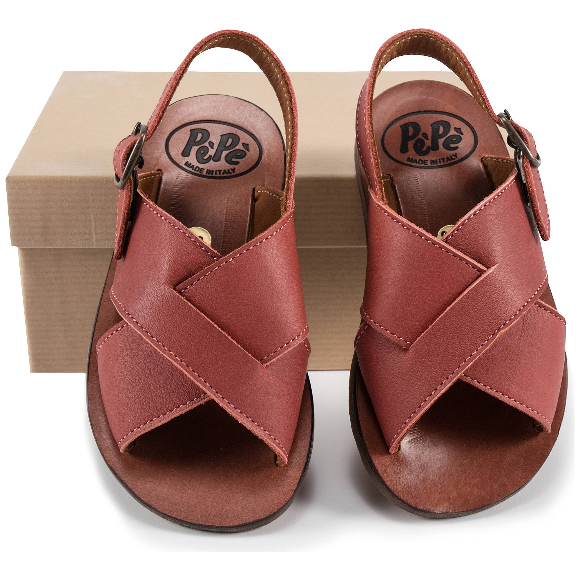 Baby Boys & Girls Red Leather Sandals