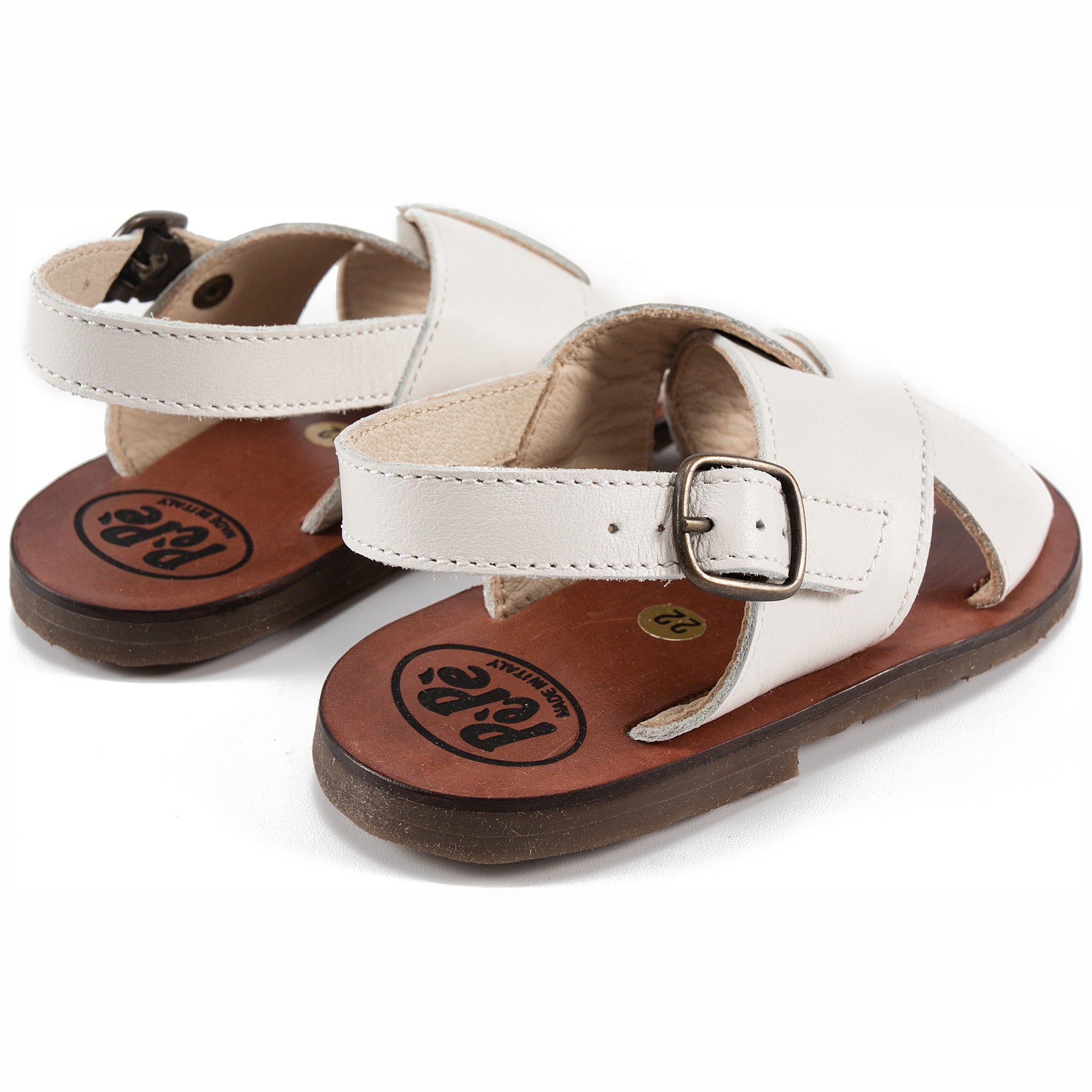 Girls White Leather sandals