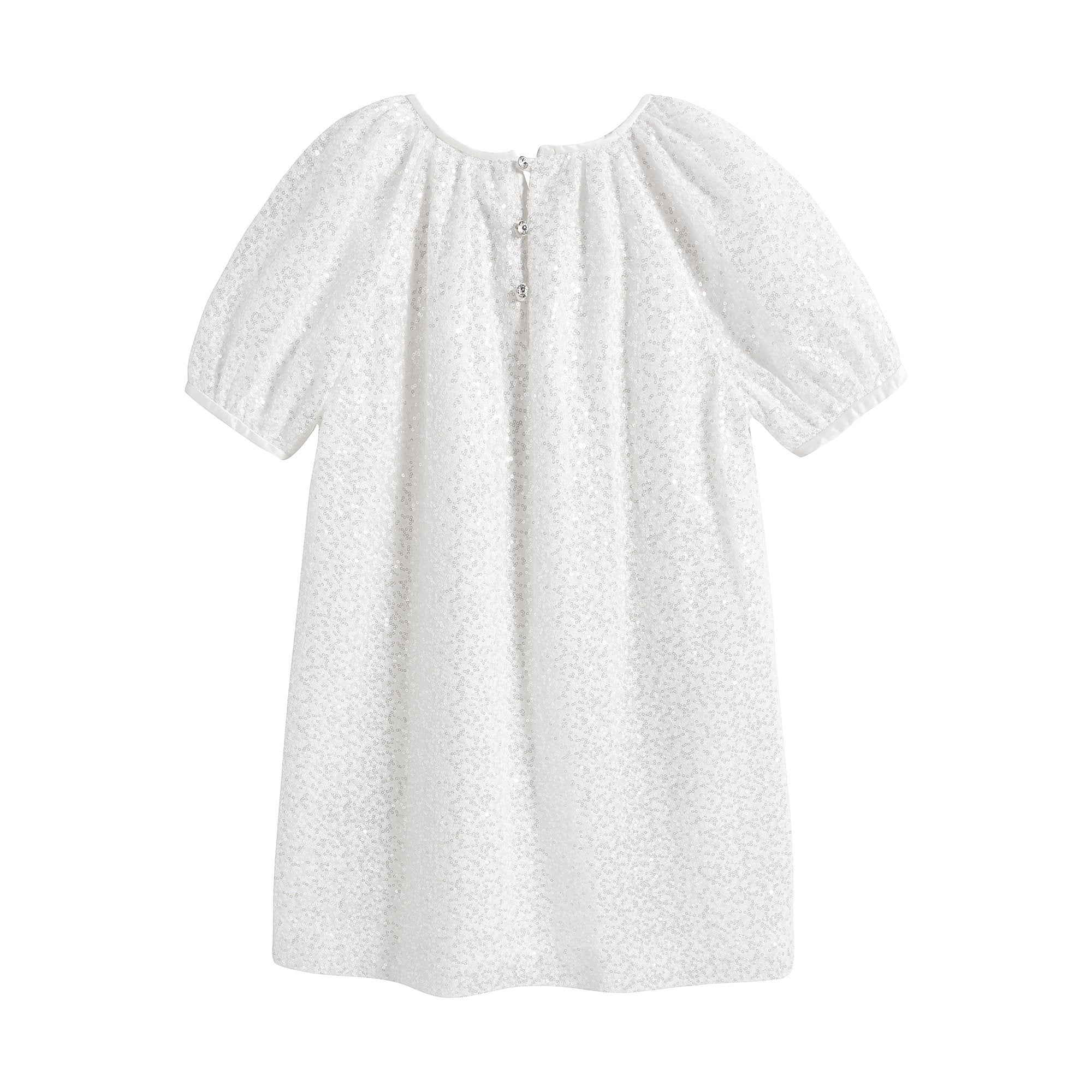 Girls White Glitter Dress