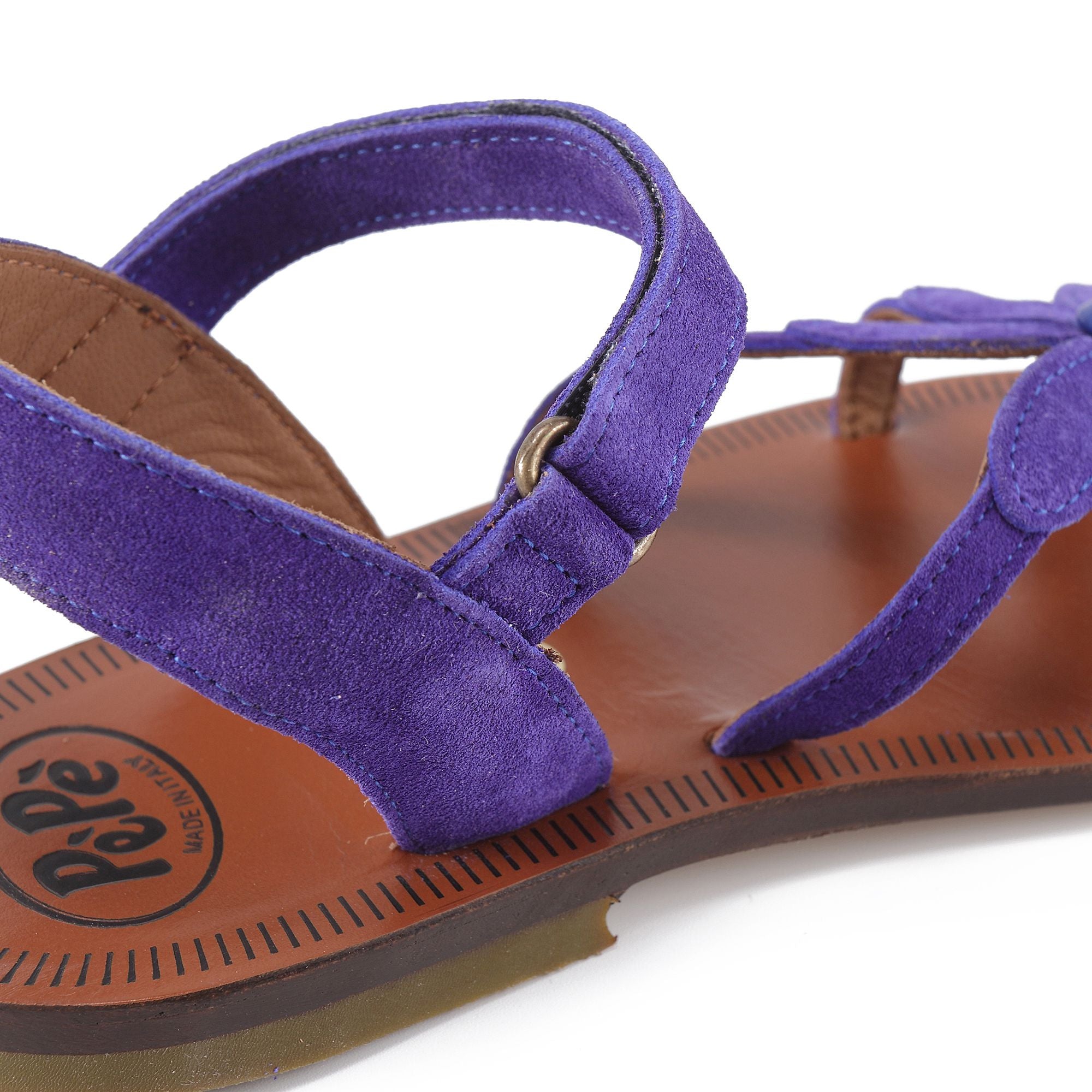 Girls Violet Petal Leather Shoes