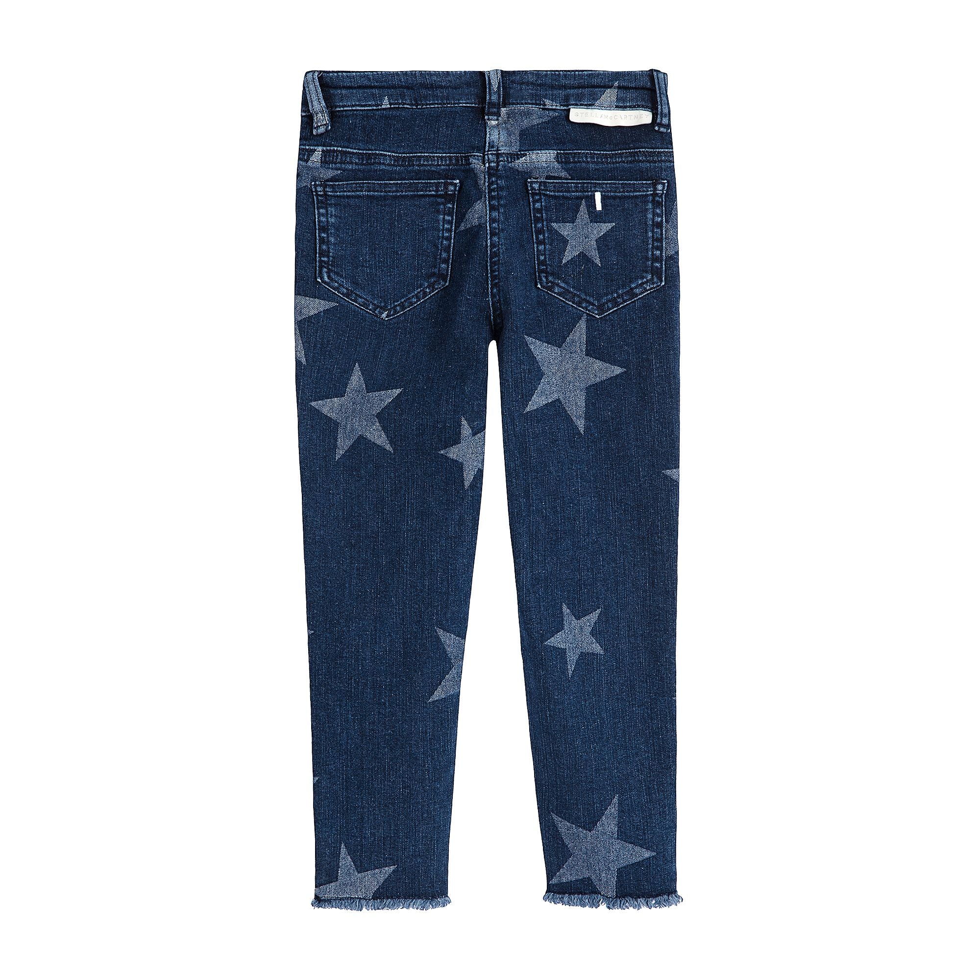 Girls Dark Grey Stars Denim Trousers