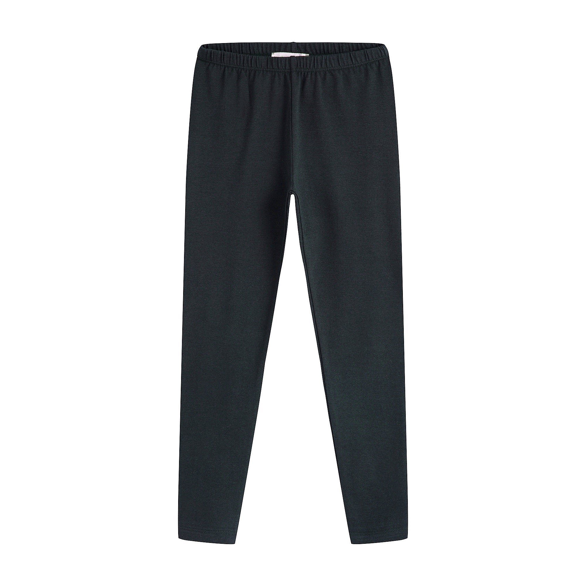Girls Dark Green Cotton Leggings