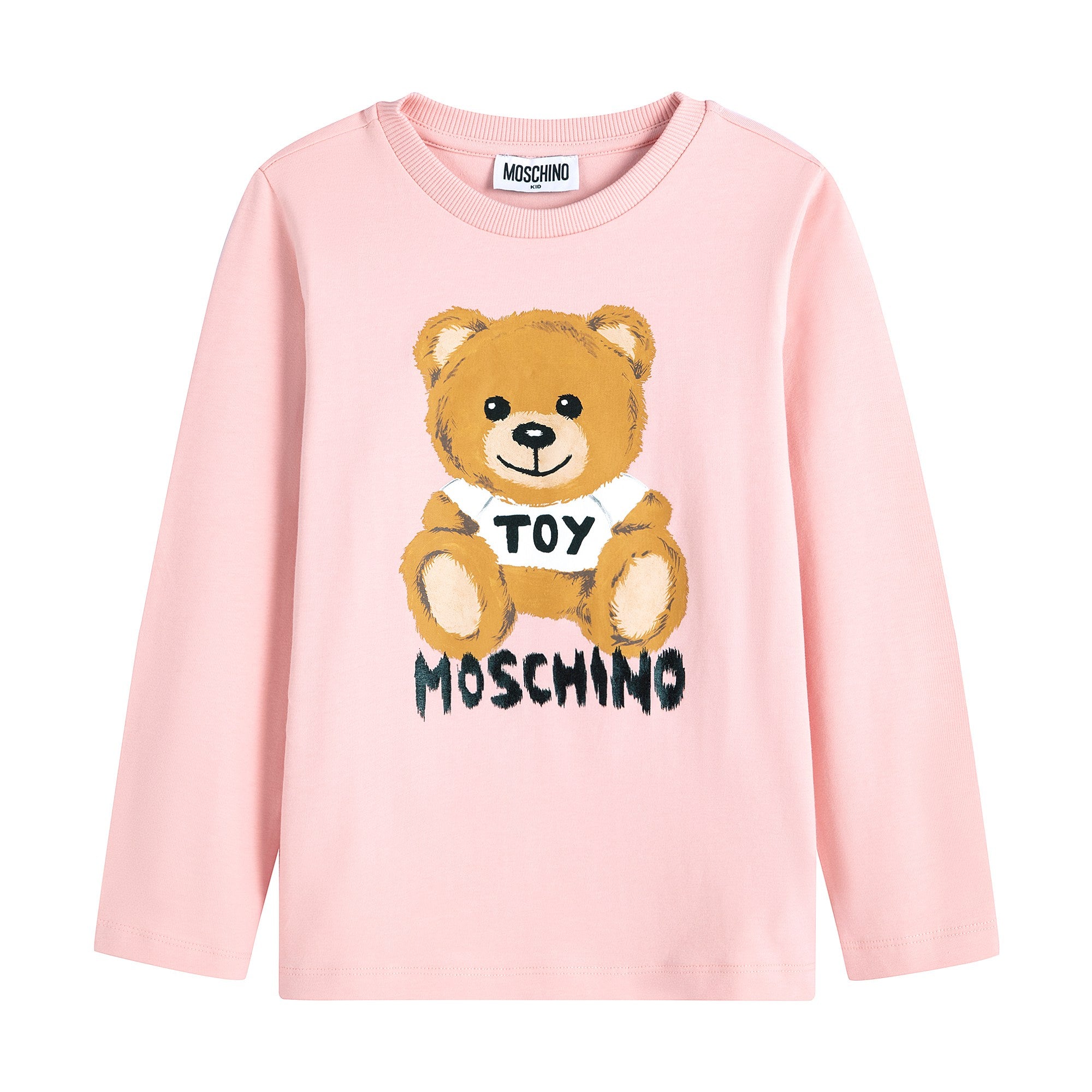 Girls Pink Printed Cotton T-Shirt