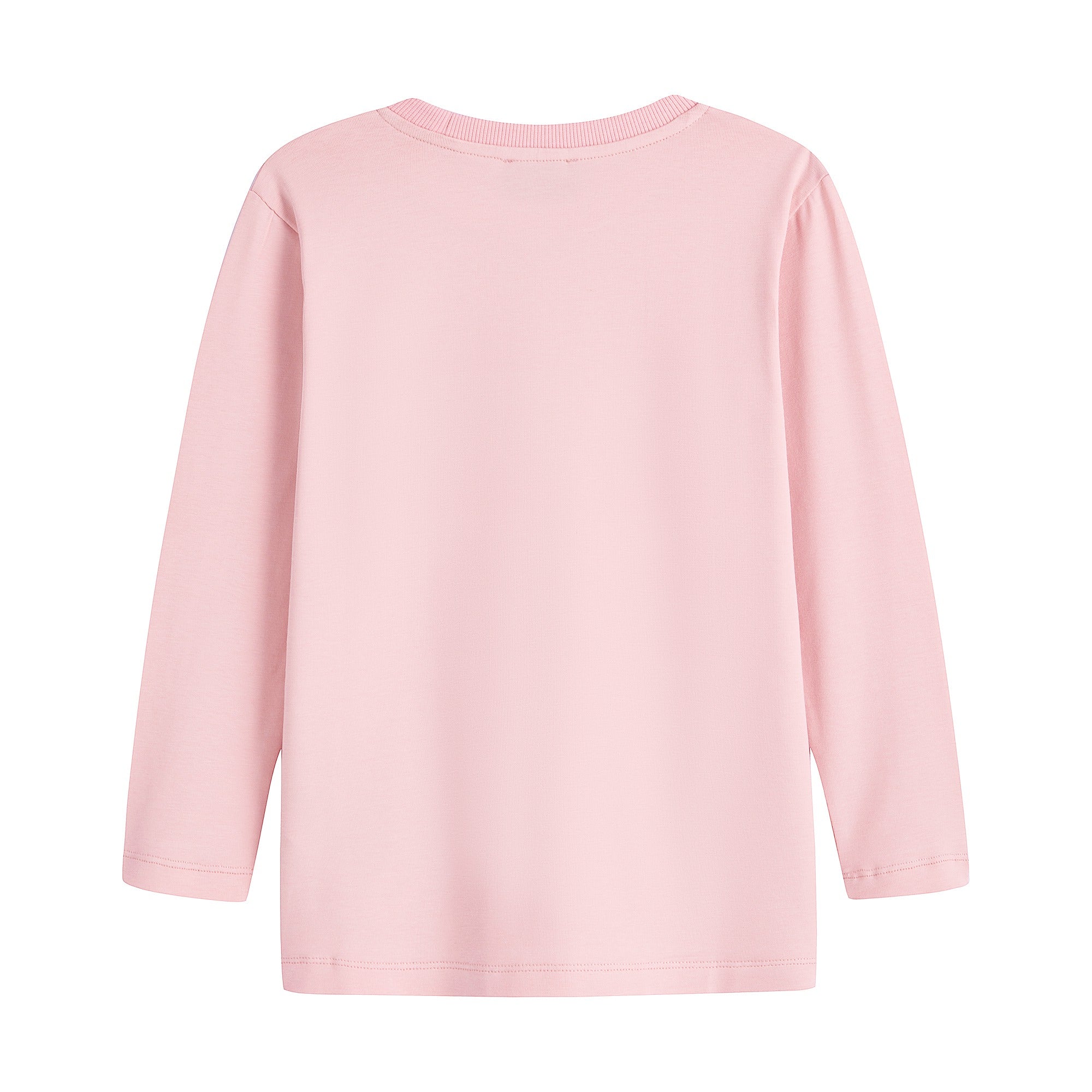 Girls Pink Printed Cotton T-Shirt