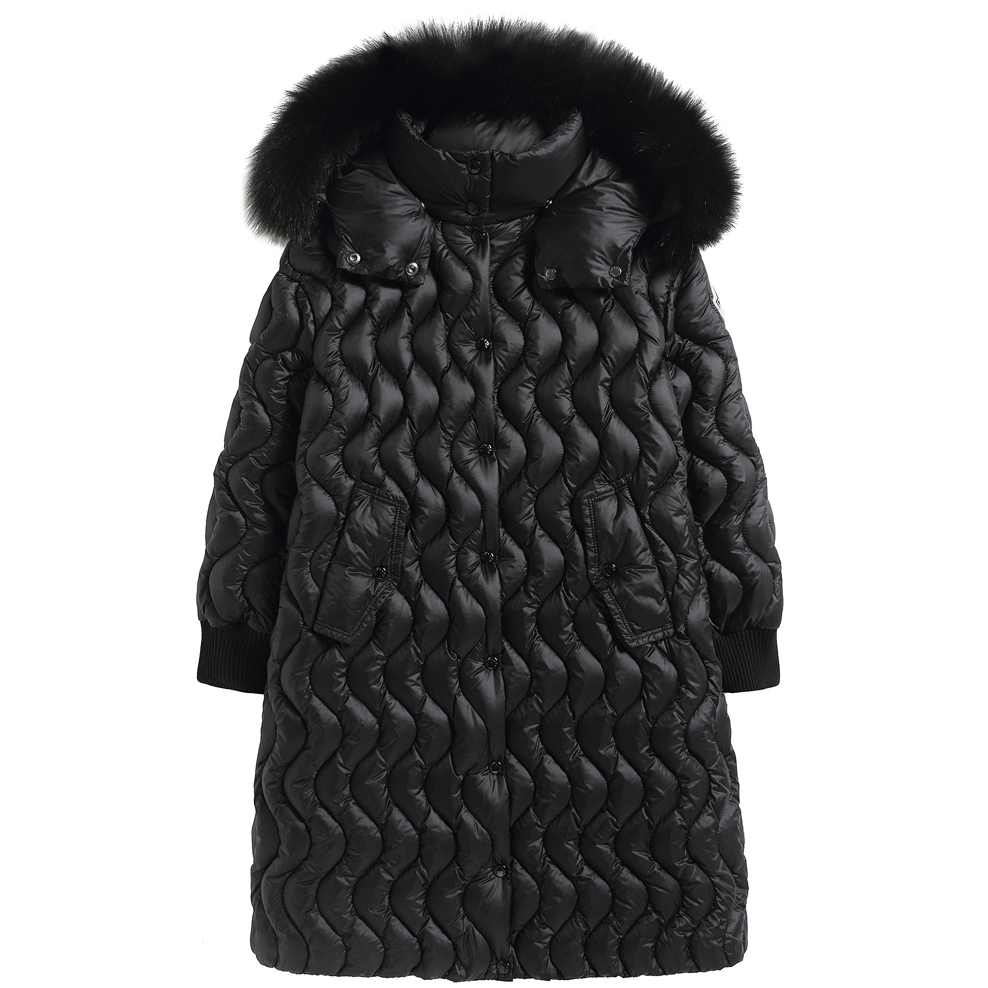 Girls Black Pearl Long Parka