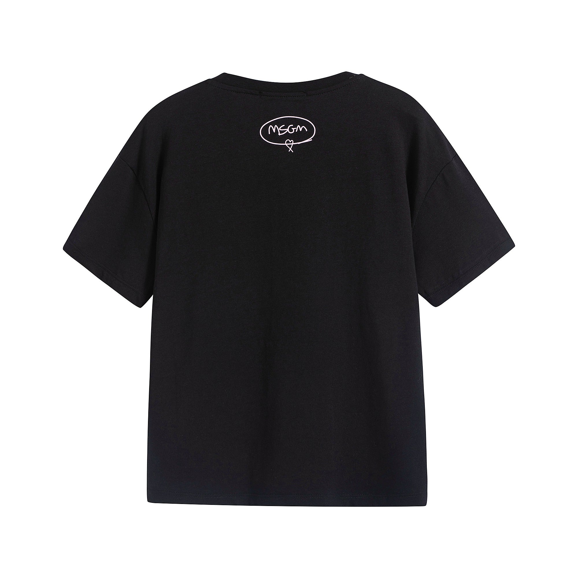 Girls Black Logo Cotton T-Shirt