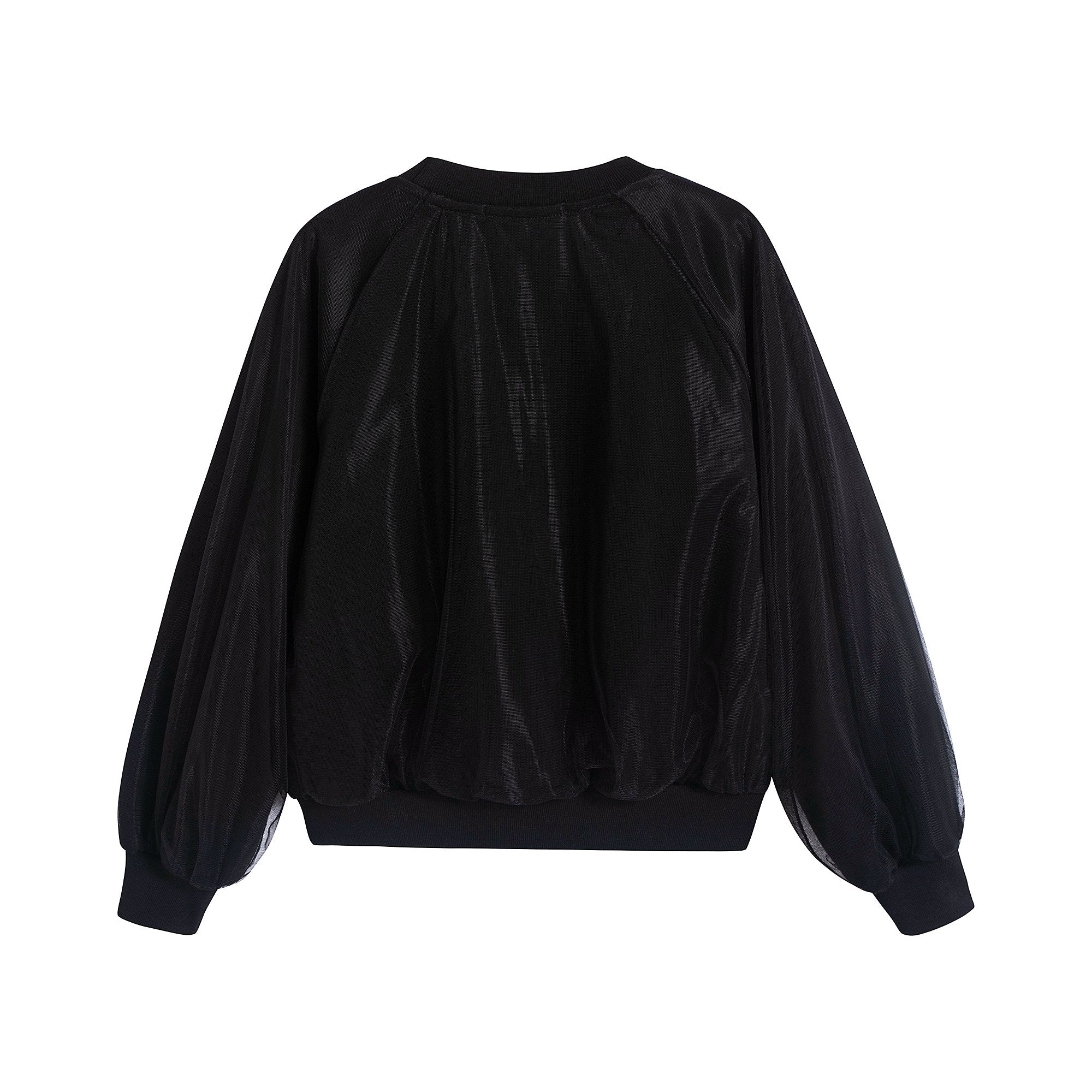 Girls Black Logo Cotton Sweatshirt