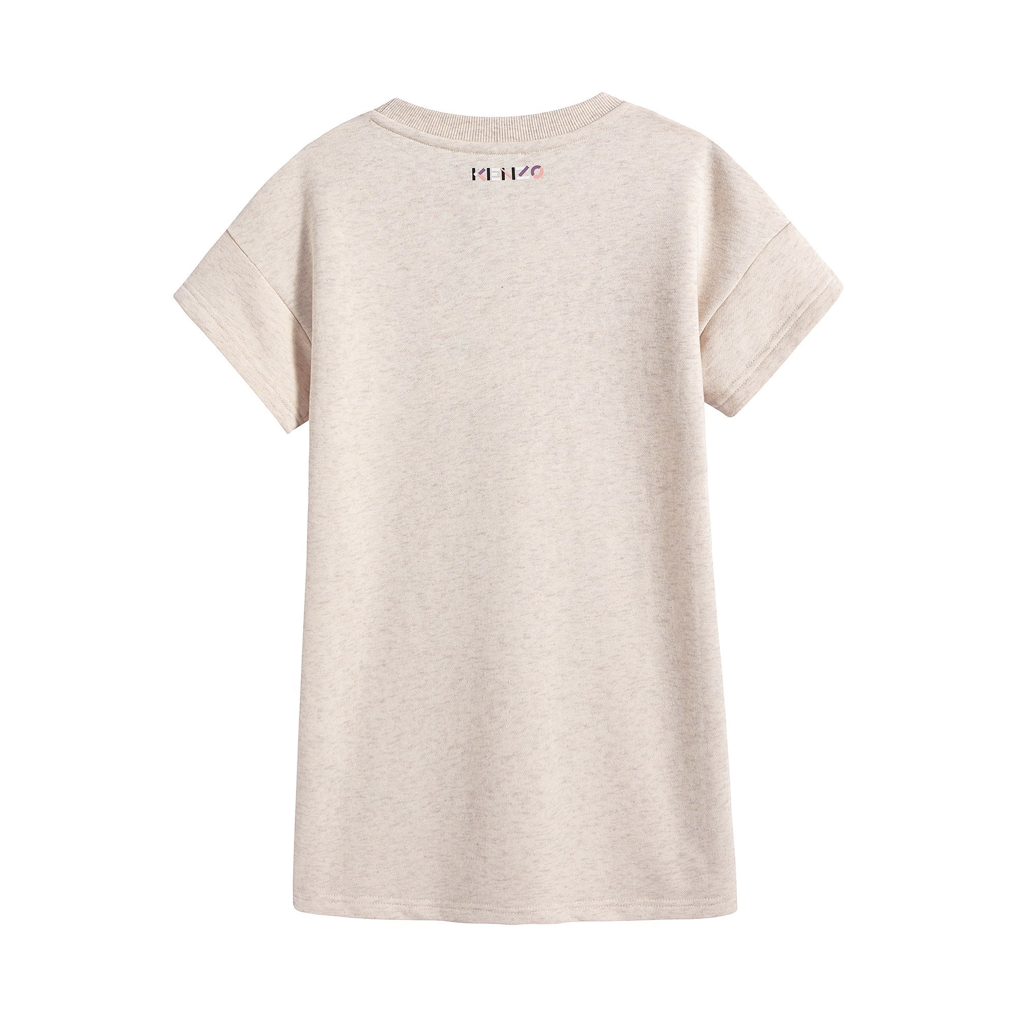 Girls Beige Printing Cotton Dress