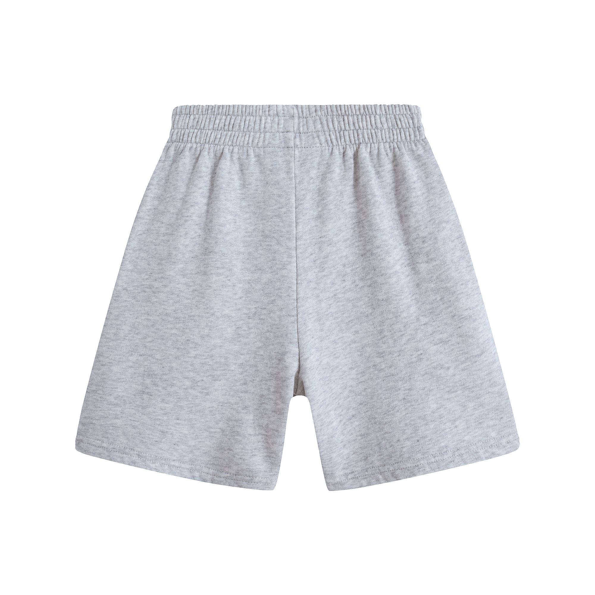 Girls Grey Logo Cotton Shorts