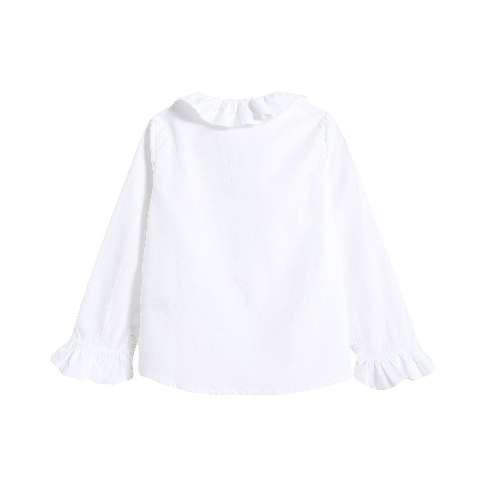 Girls White Ruffle Shirt