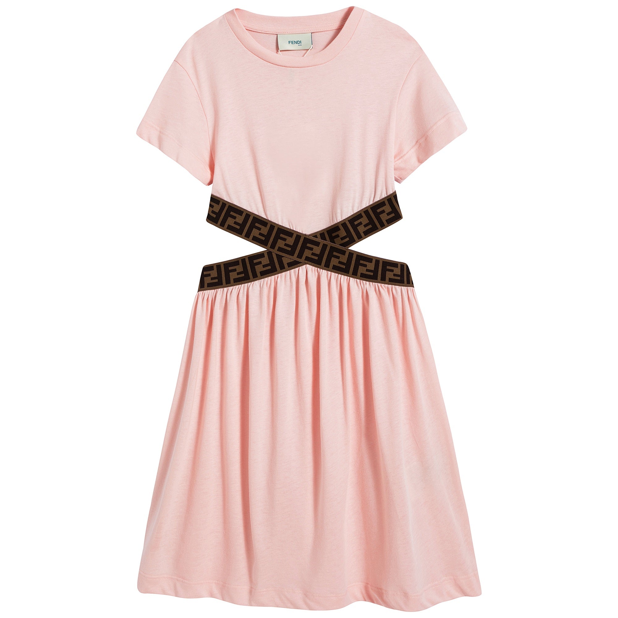 Girls Pink FF Logo Dress