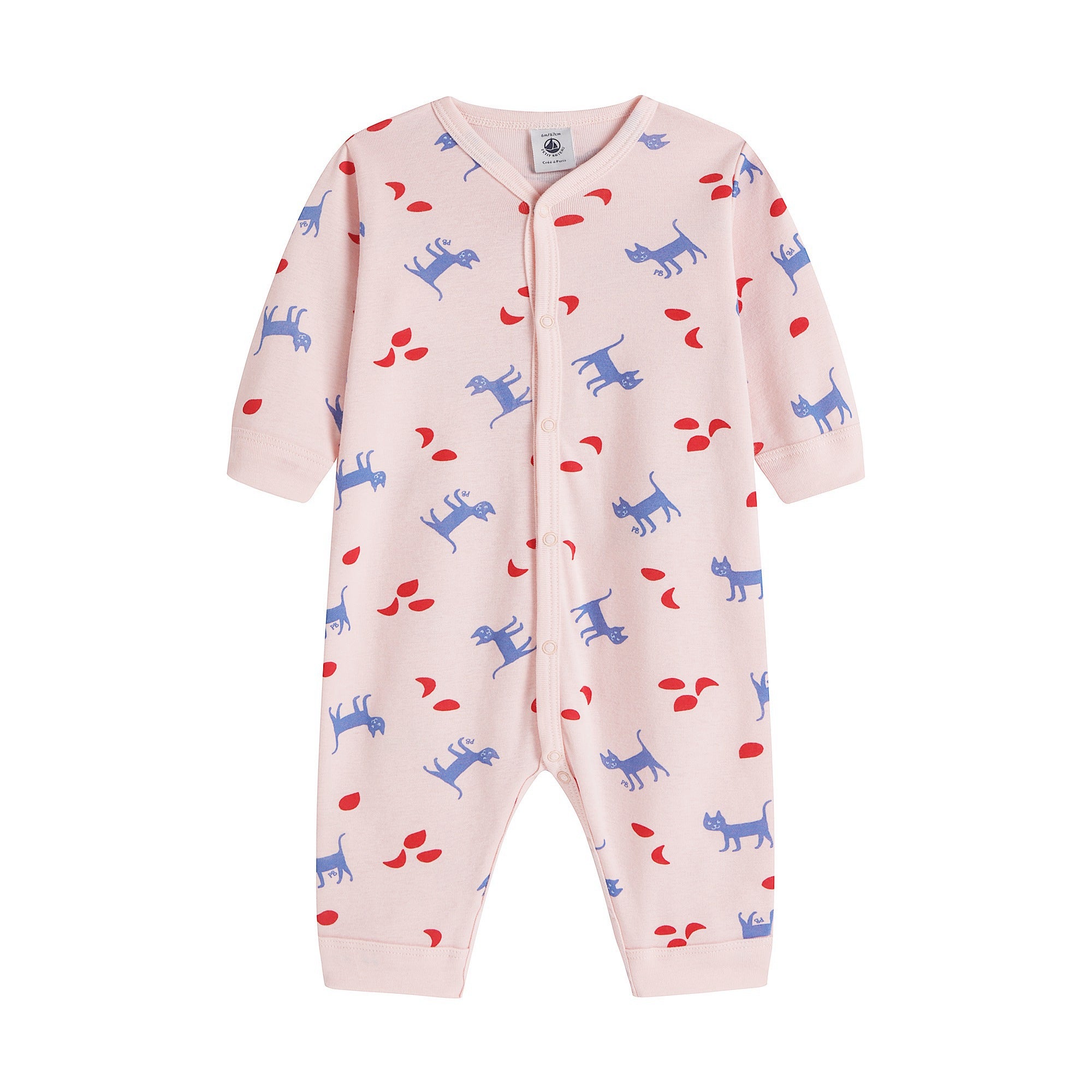 Baby Girls Pink Cotton Babysuit