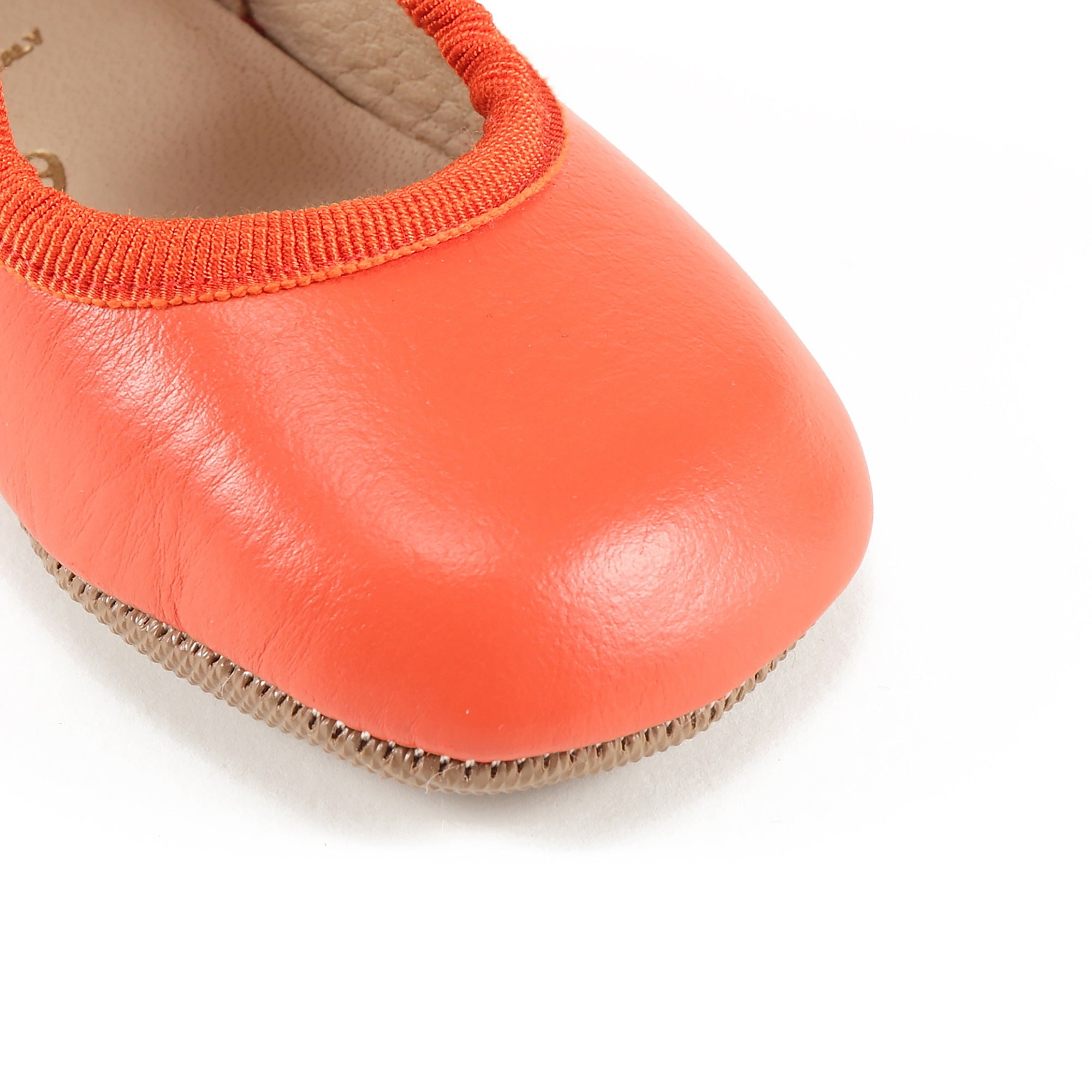 Baby Girls Orange Leather Shoes