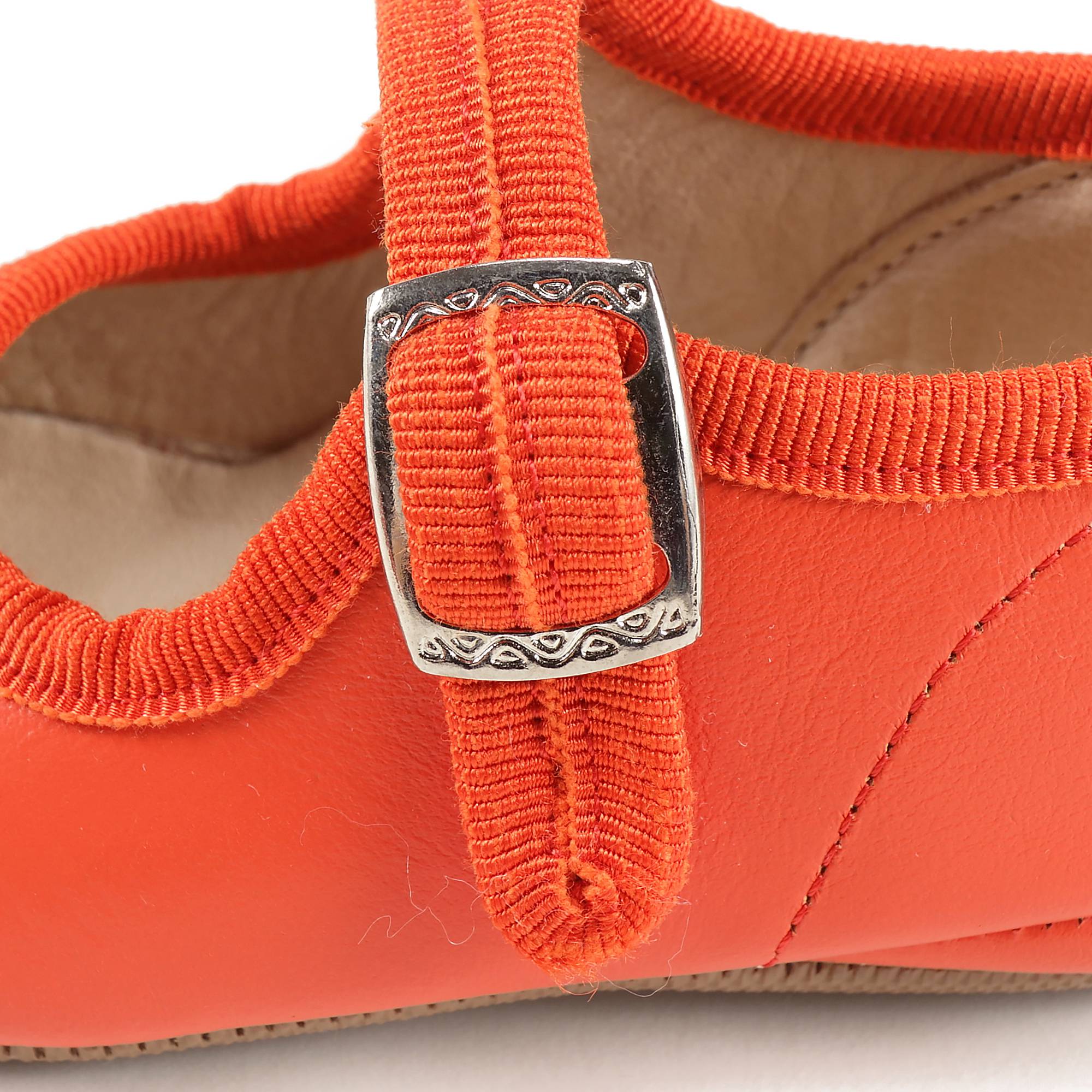 Baby Girls Orange Leather Shoes