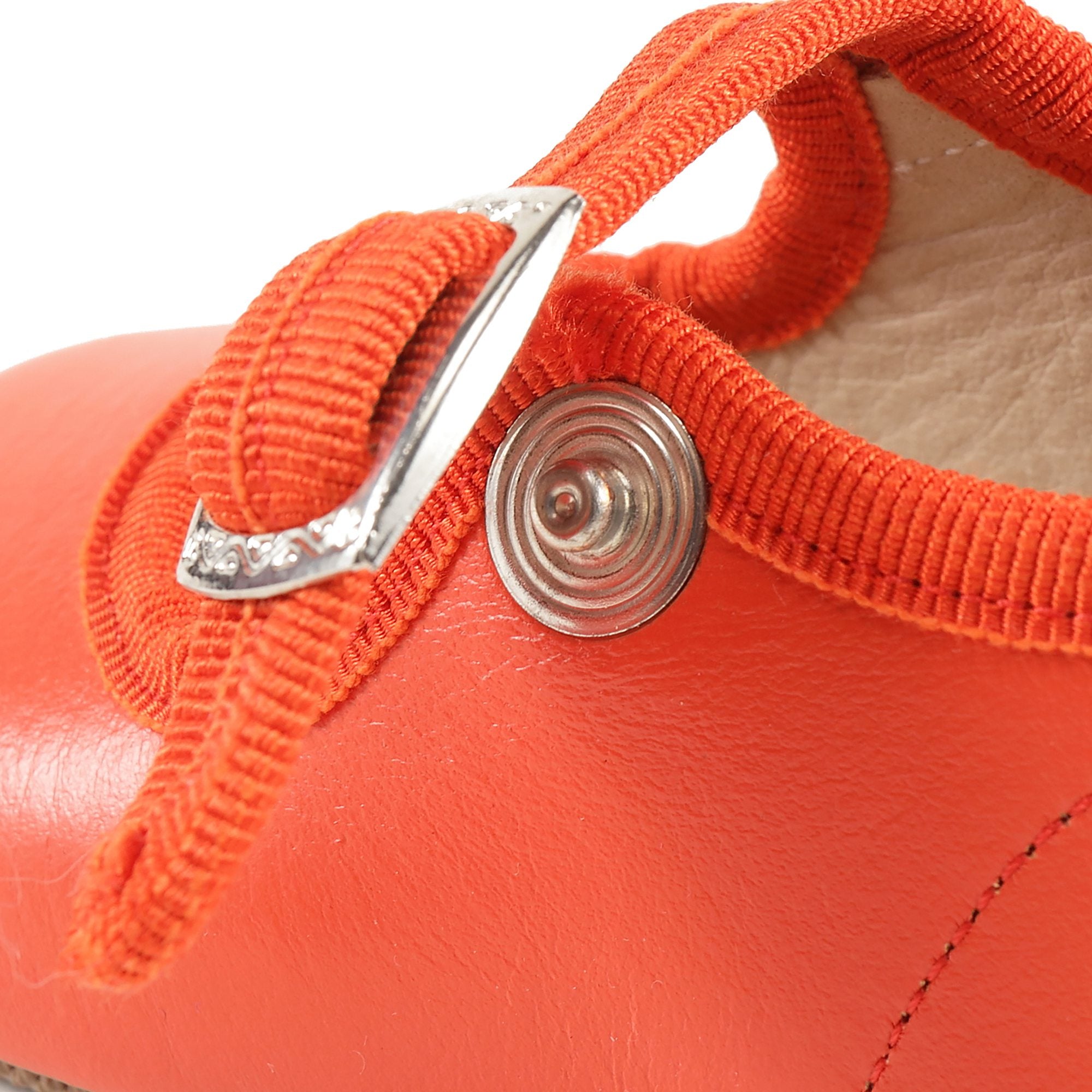 Baby Girls Orange Leather Shoes