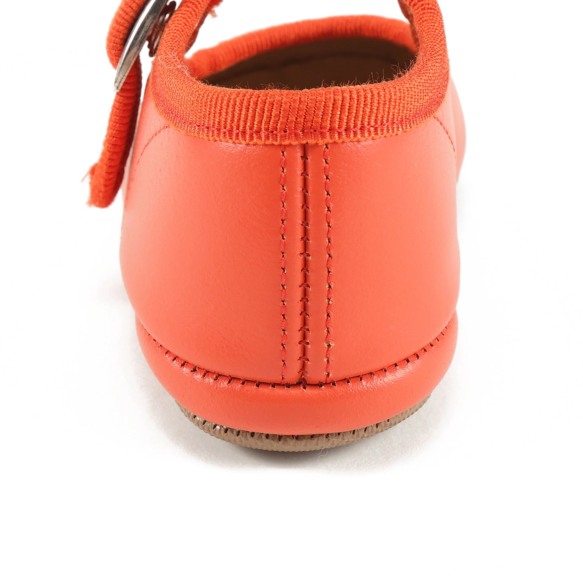 Baby Girls Orange Leather Shoes