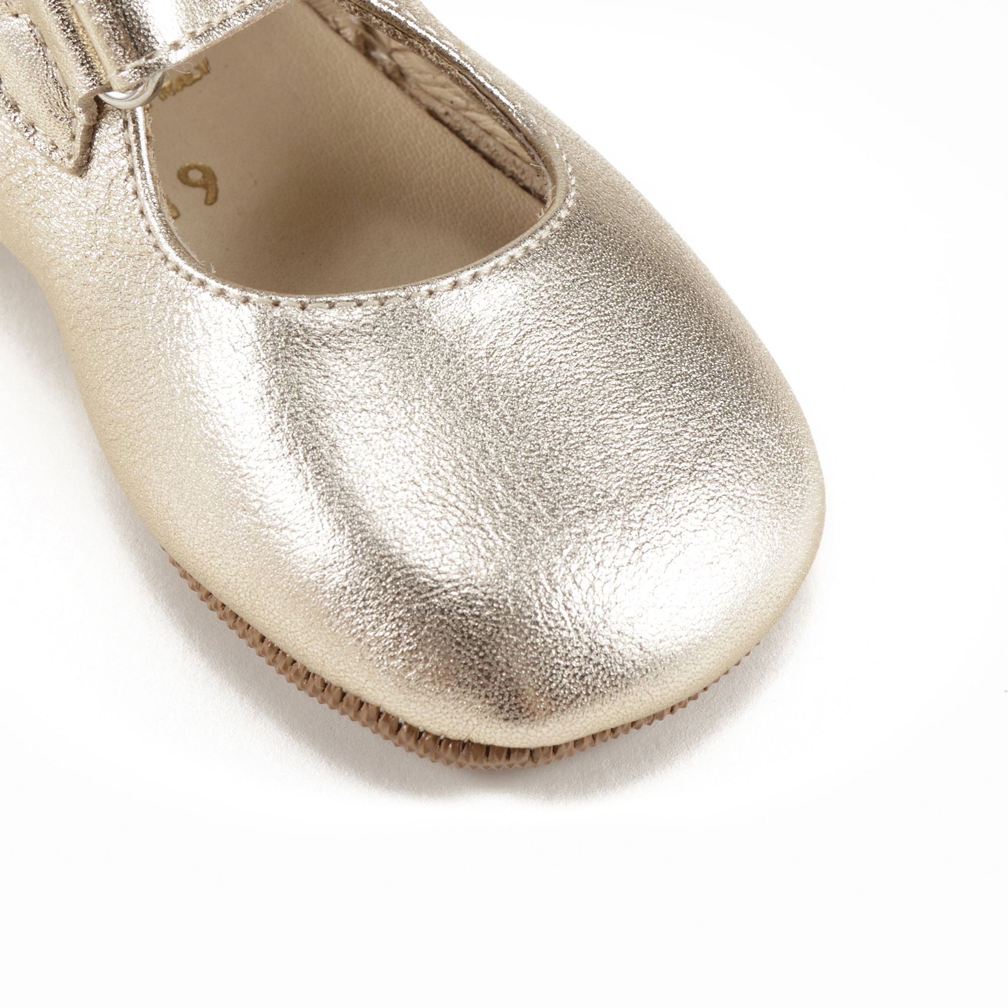 Girls Gold Leather Shoes