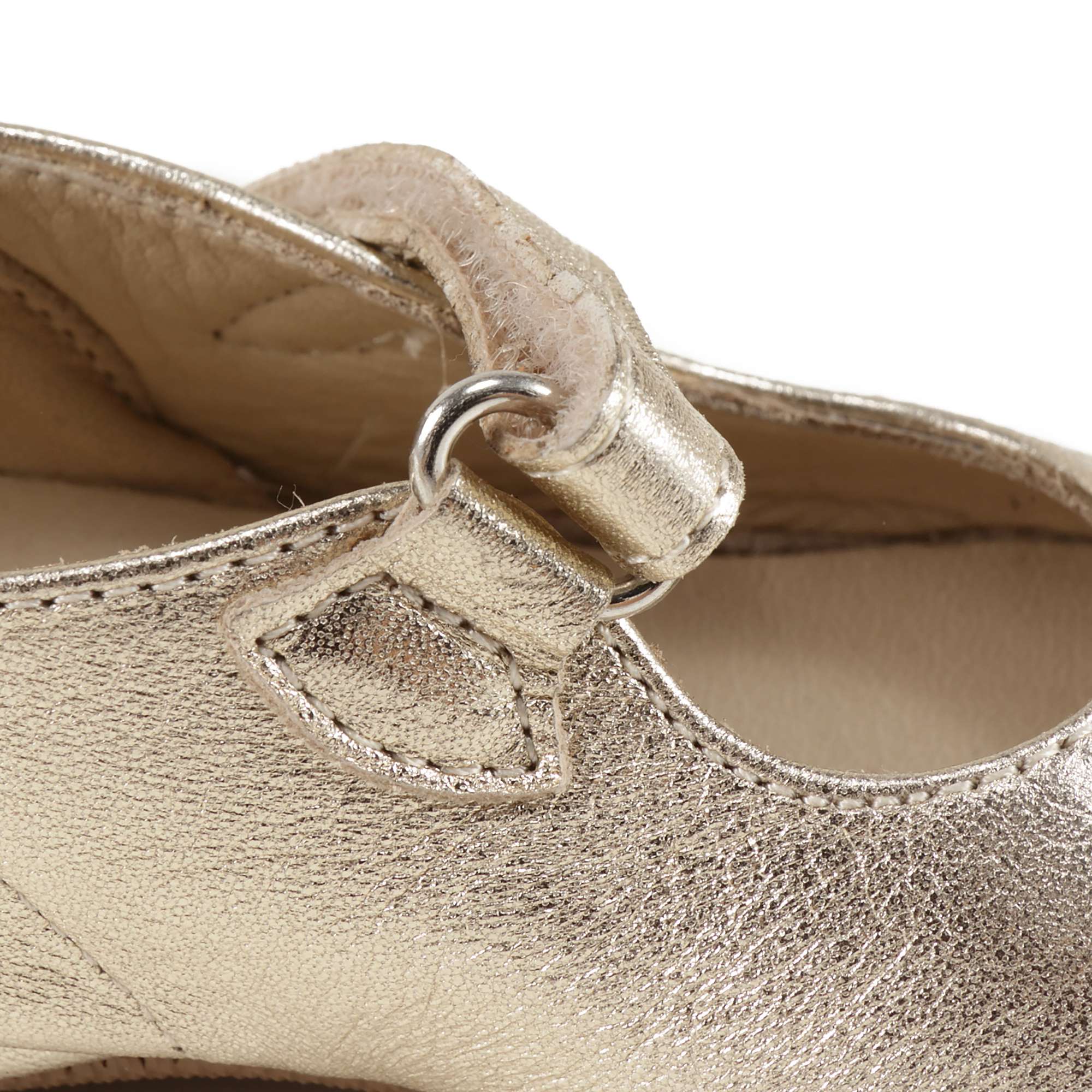 Girls Gold Leather Shoes