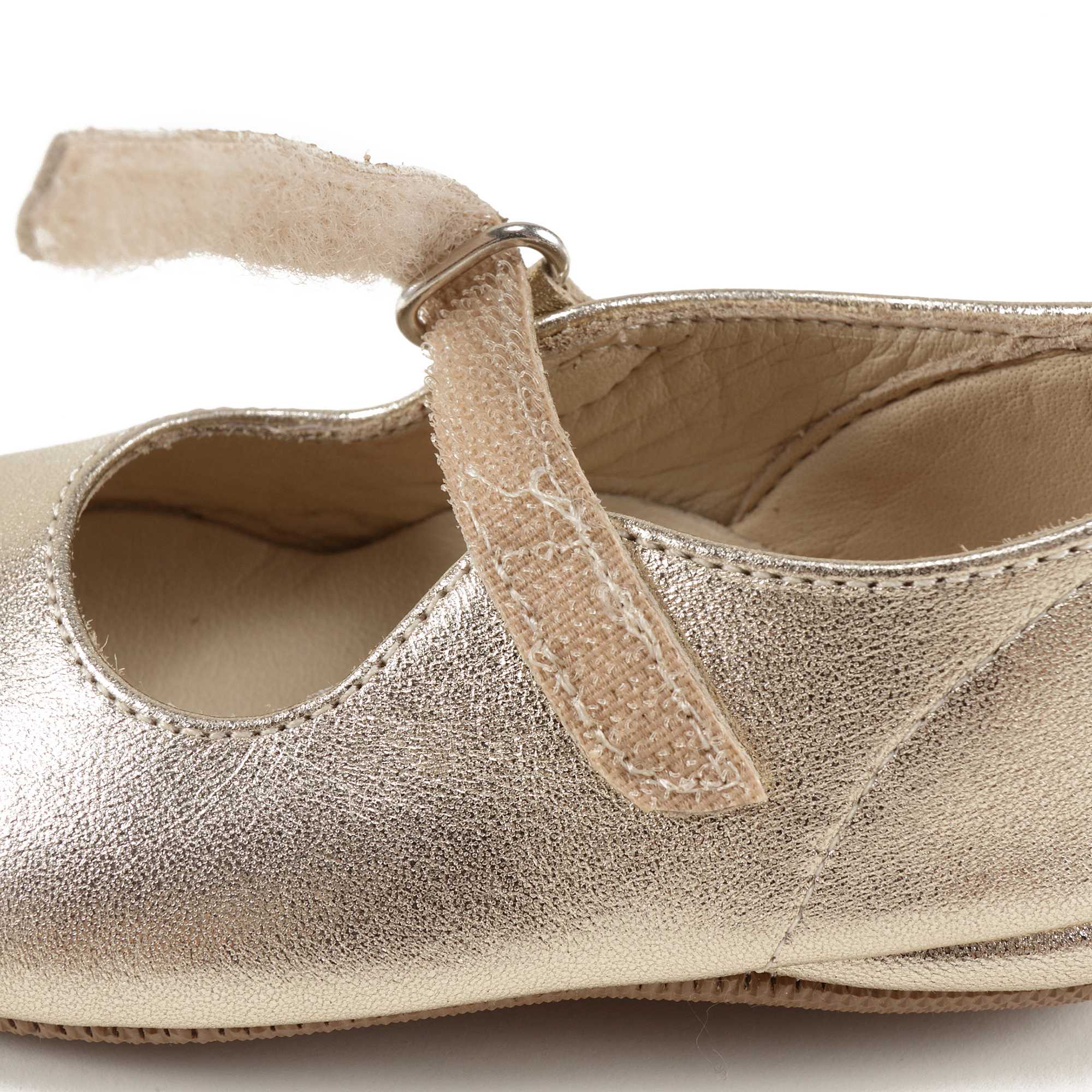 Girls Gold Leather Shoes