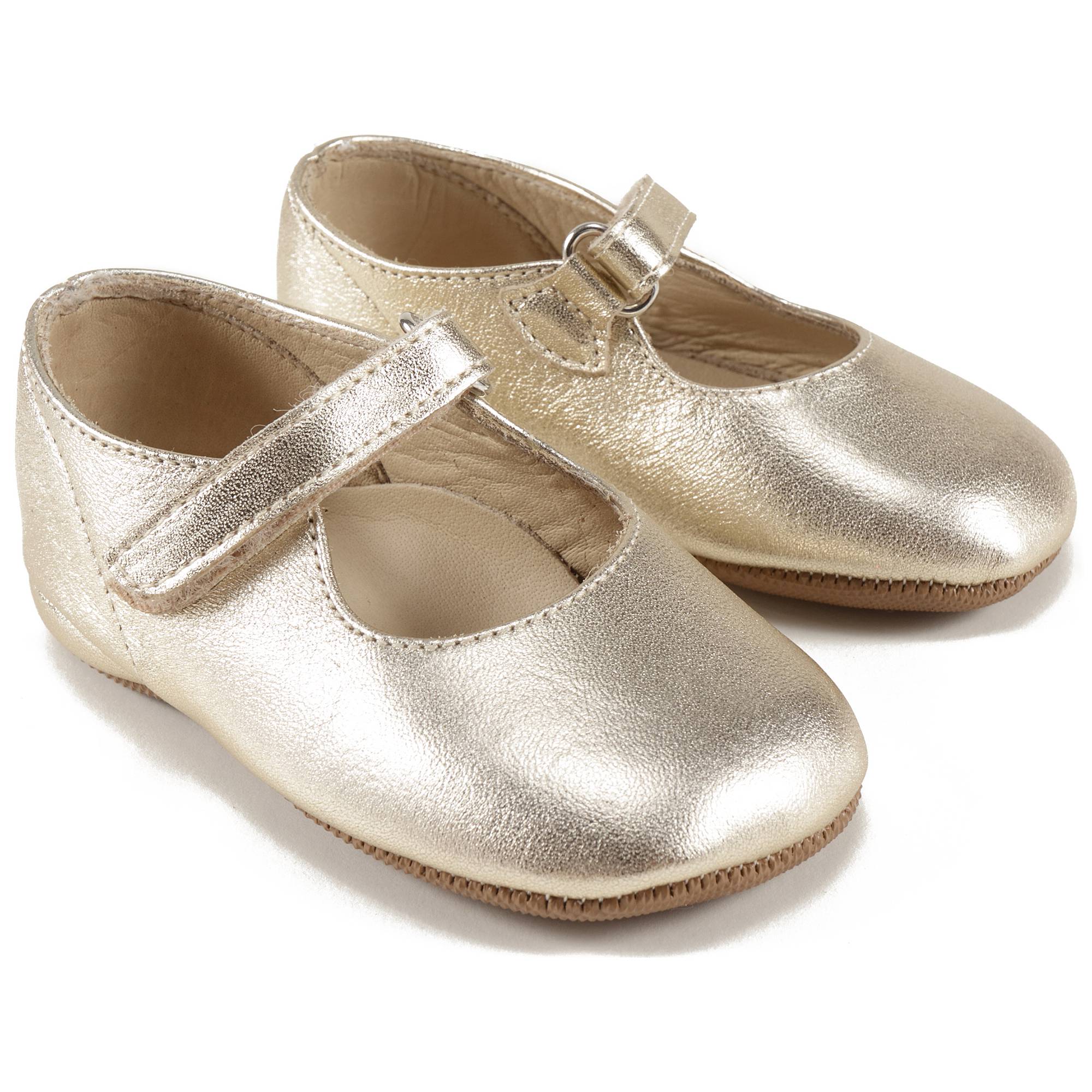 Girls Gold Leather Shoes