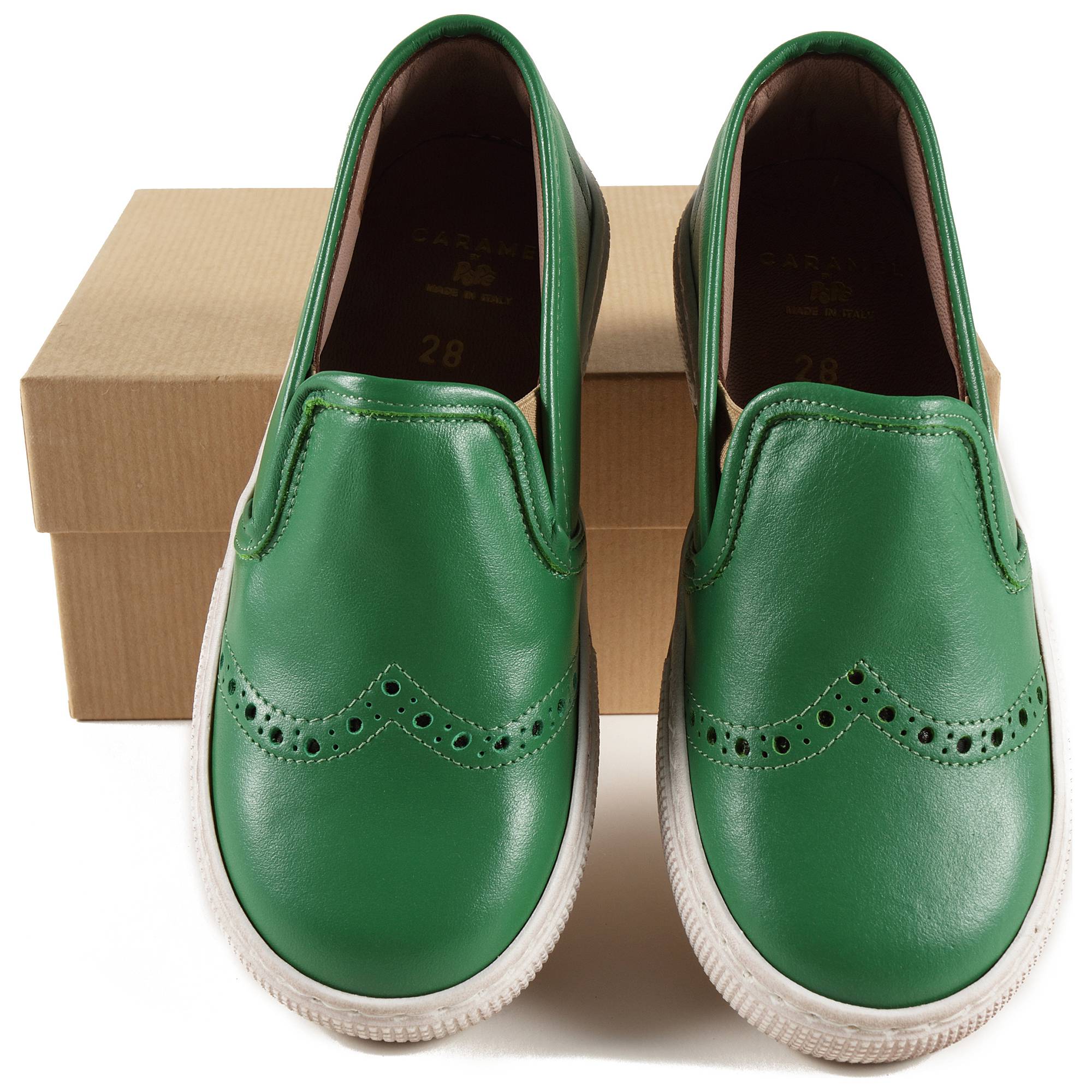 Boys & Girls Green Leather Shoes