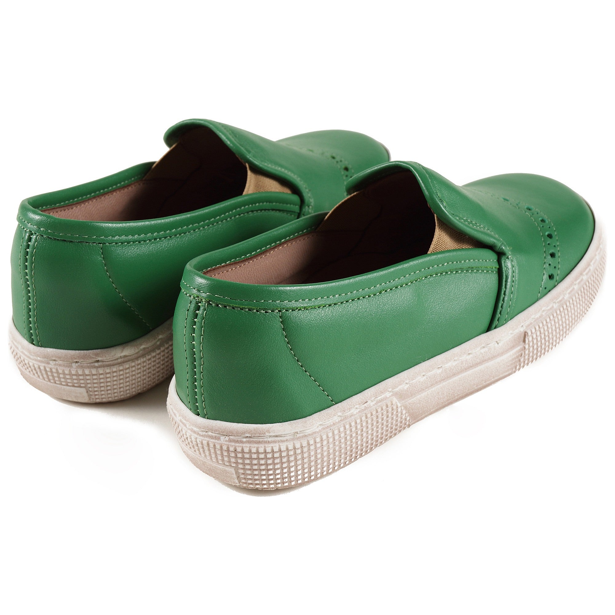 Boys & Girls Green Leather Shoes