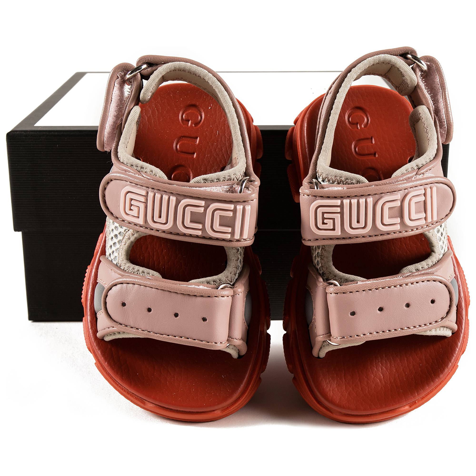 Baby Girls Pink Logo Leather Sandals