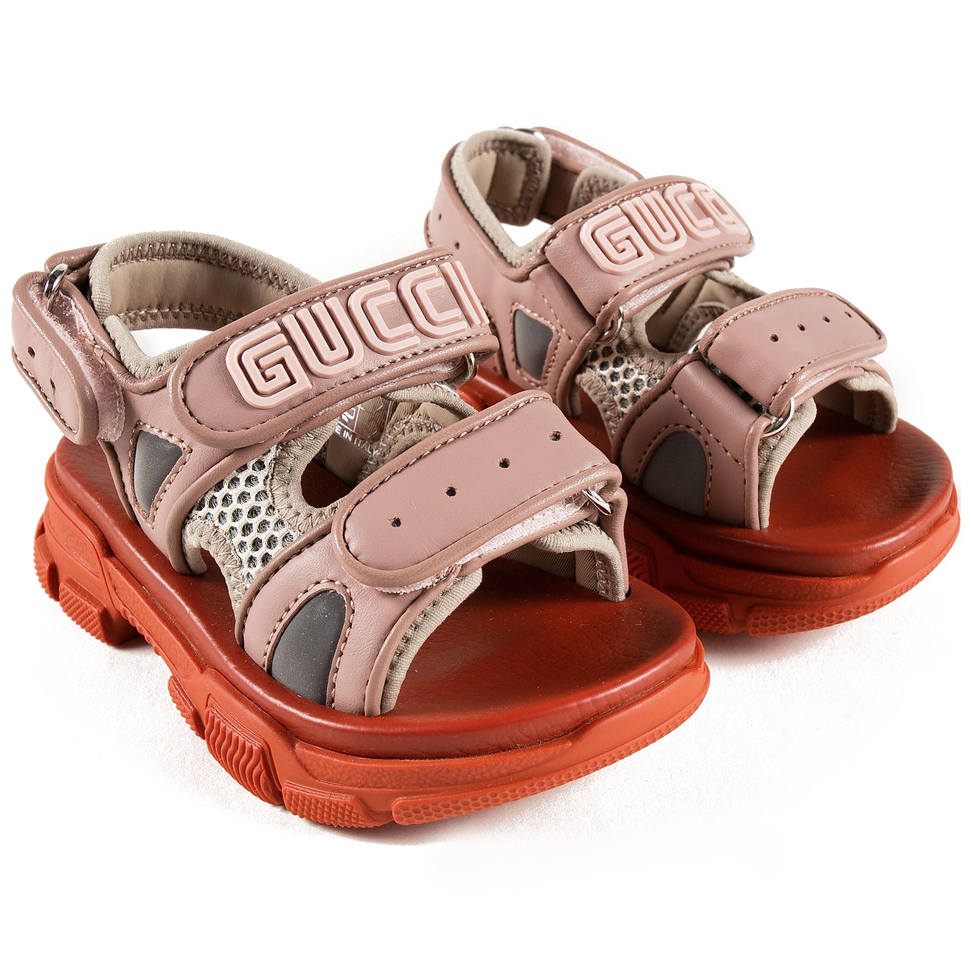 Baby Girls Pink Logo Leather Sandals