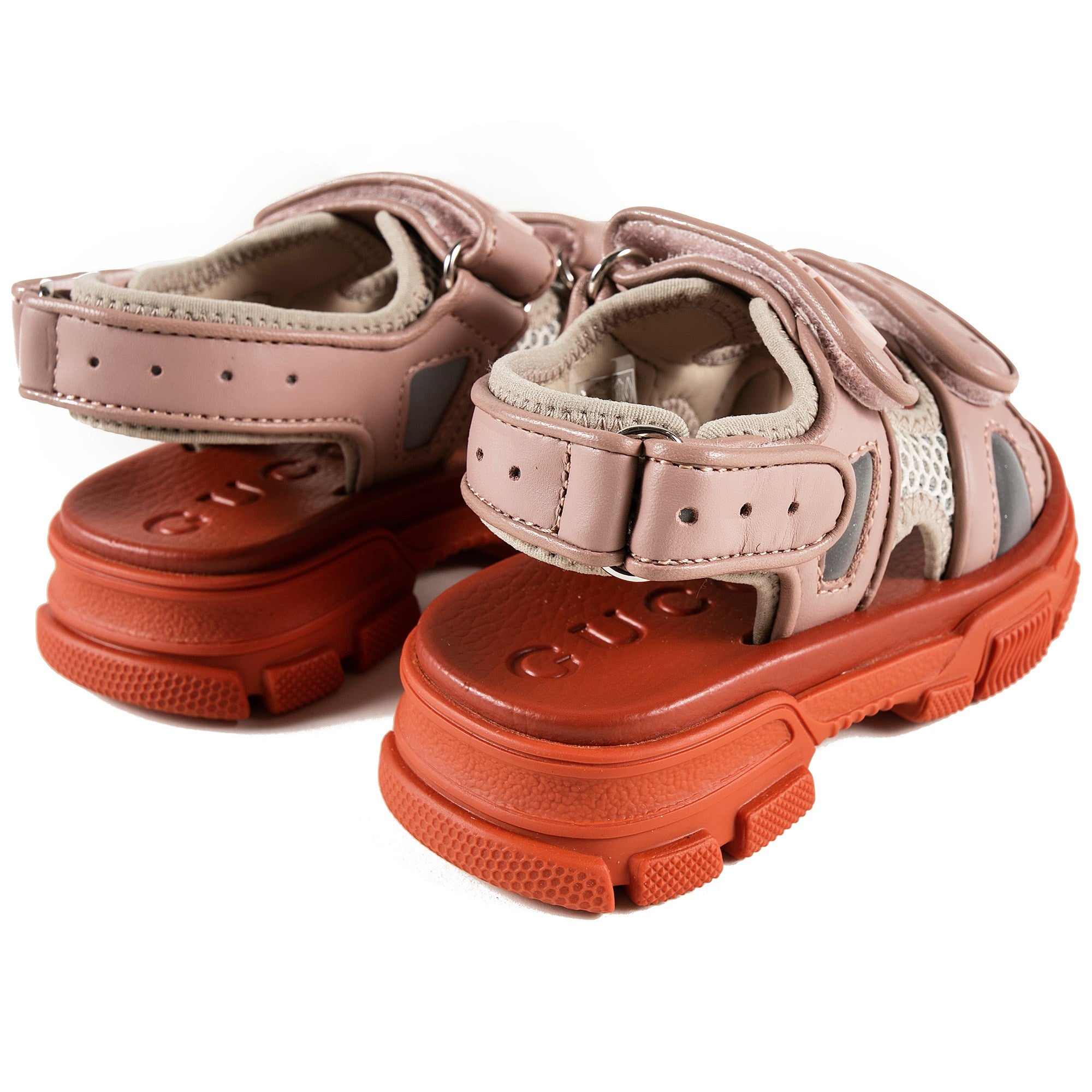 Baby Girls Pink Logo Leather Sandals