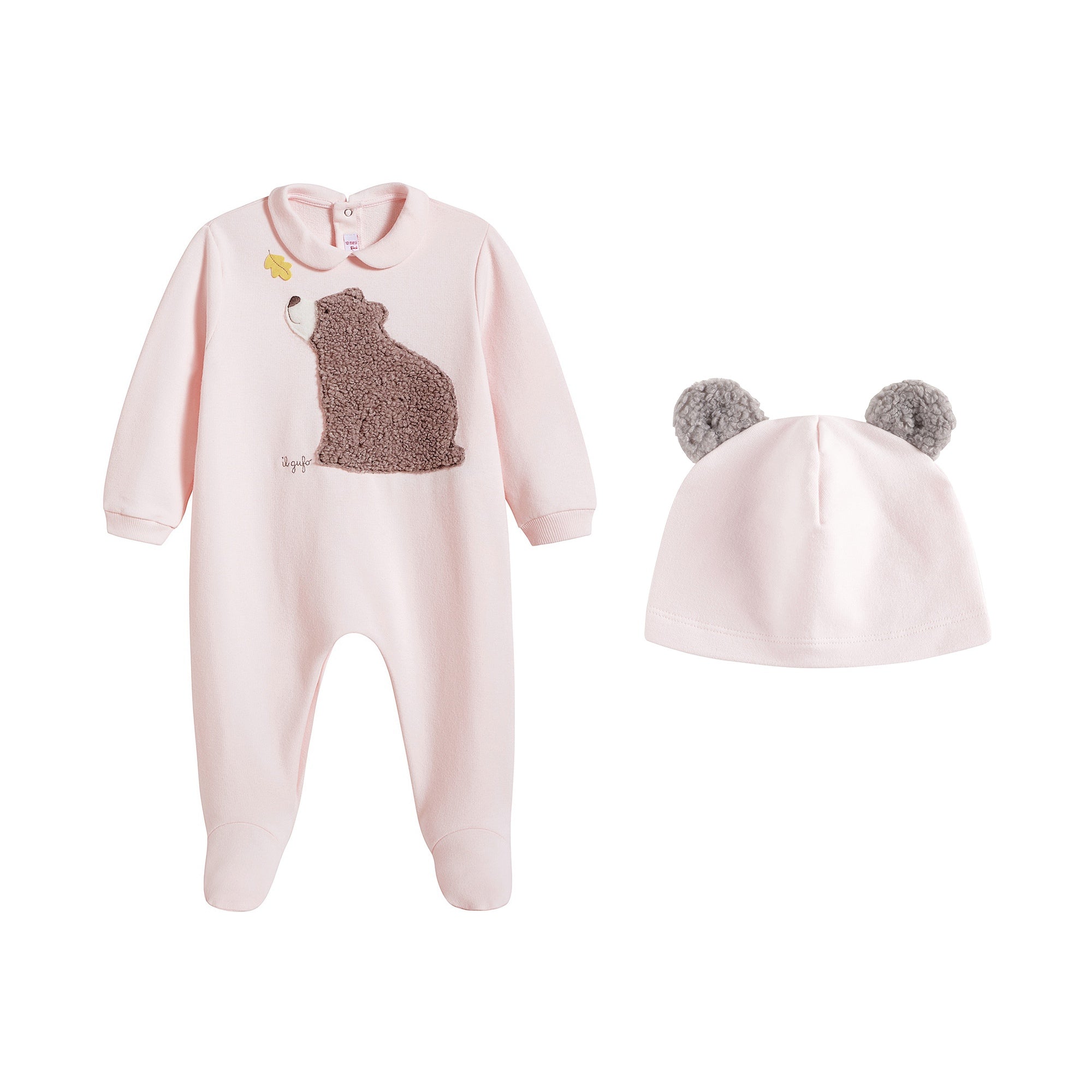 Baby Girls Pink Cotton Babysuit Set