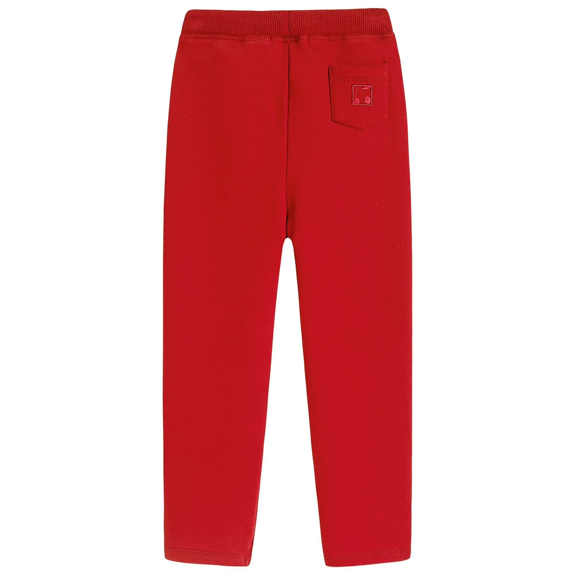 Girls Red Cotton Joggers