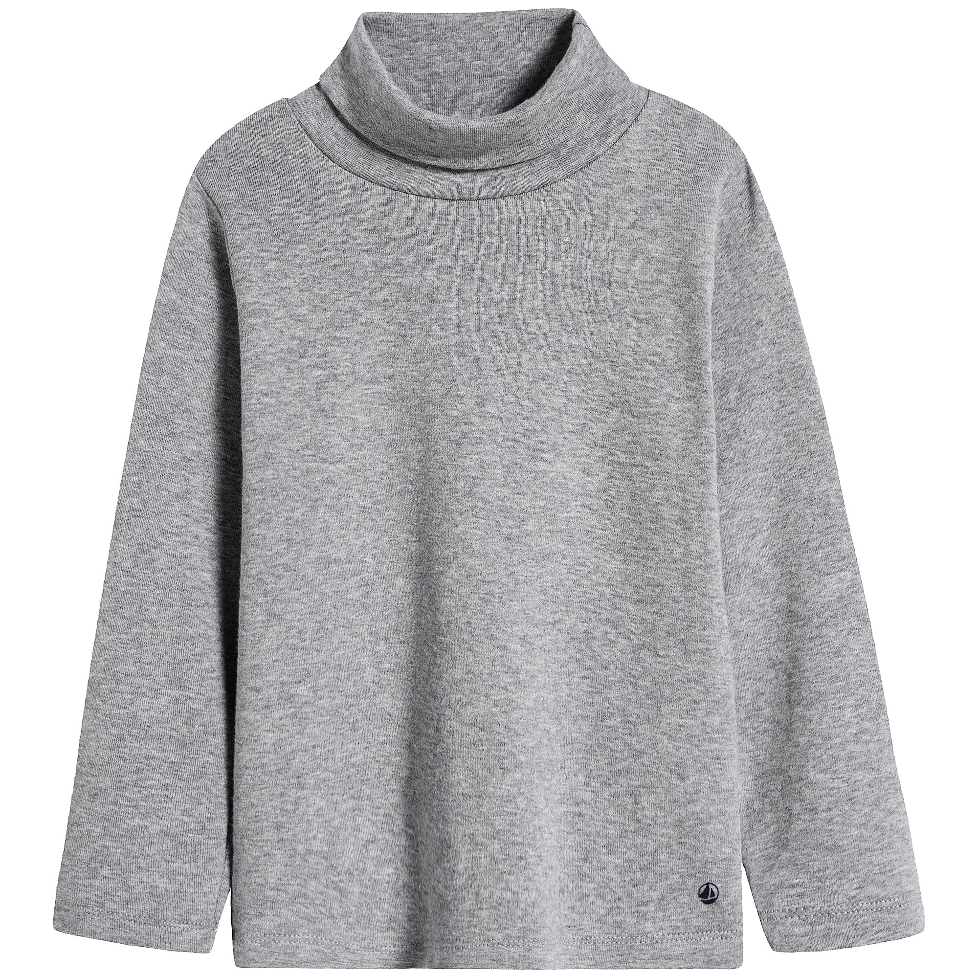 Girls Grey Cotton Turtleneck