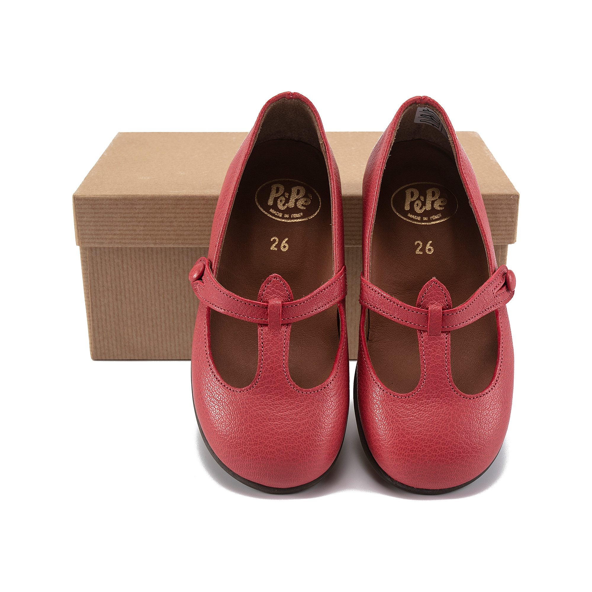 Girls Red Leather Shoes